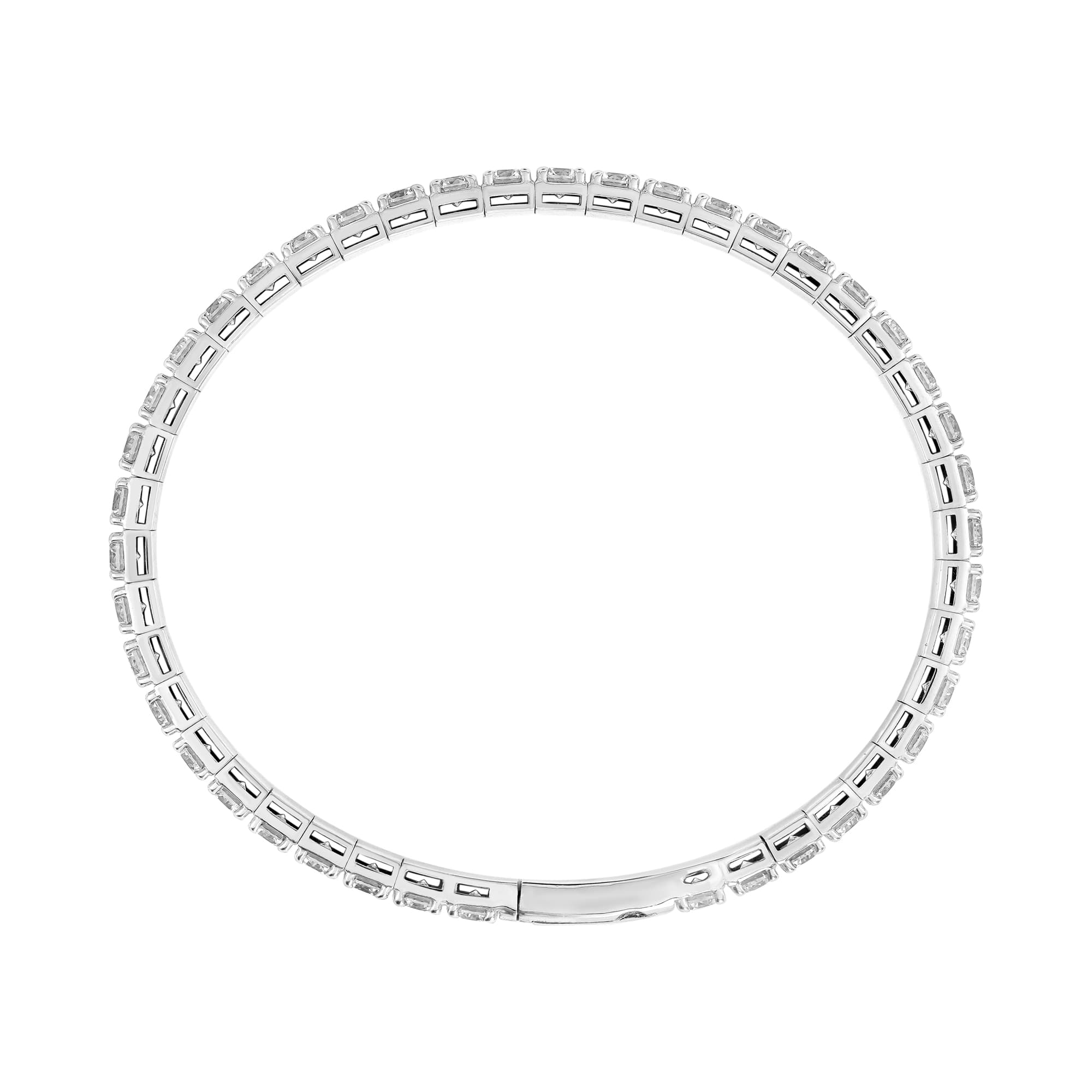 8 CTW Lab-Grown Diamond Flexible Bangle (8 ct. tw.), Side view in white gold or platinum
