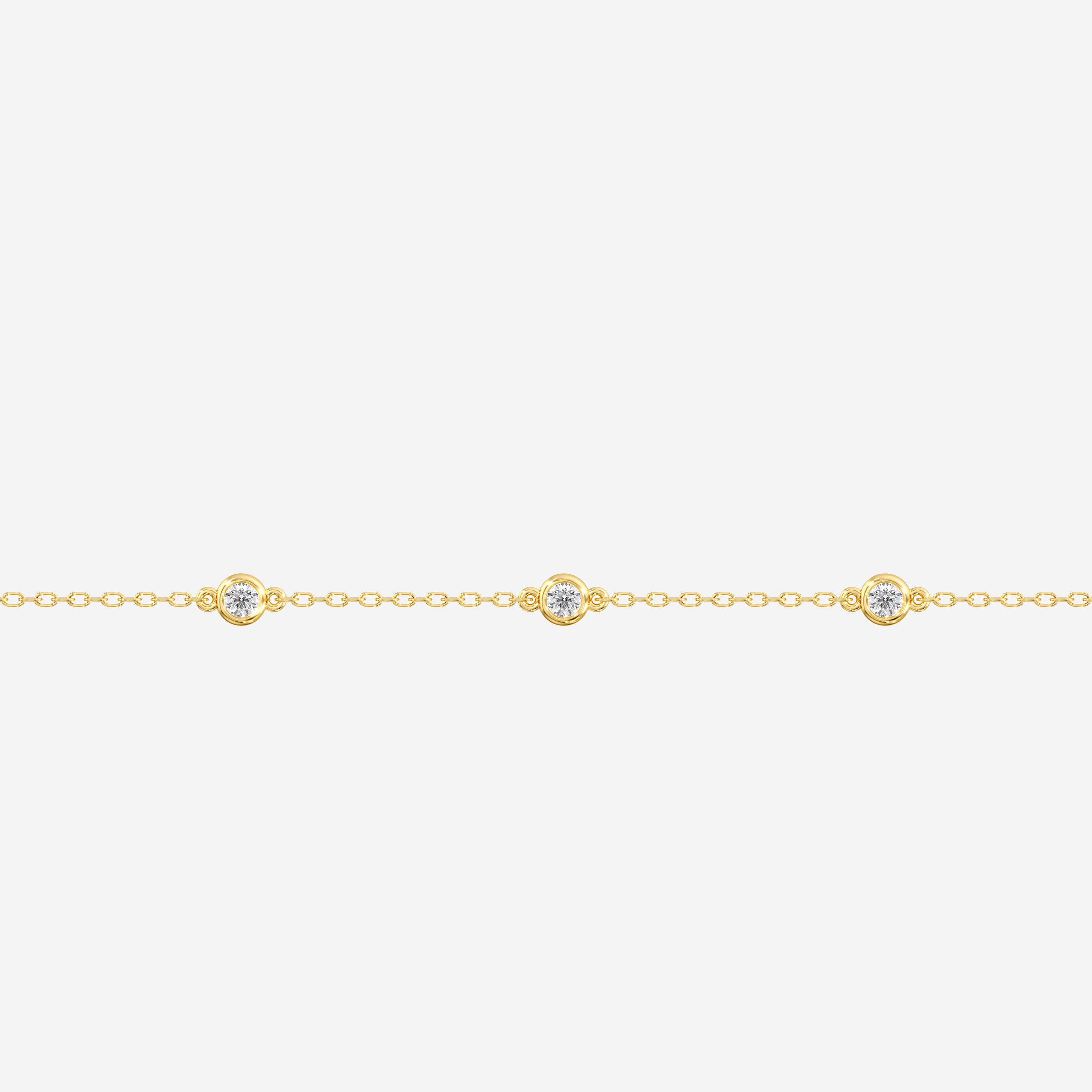 Round Lab Diamond Stationary Bracelet 1/2 Ctw (2 ct. tw.), On hand view in yellow gold