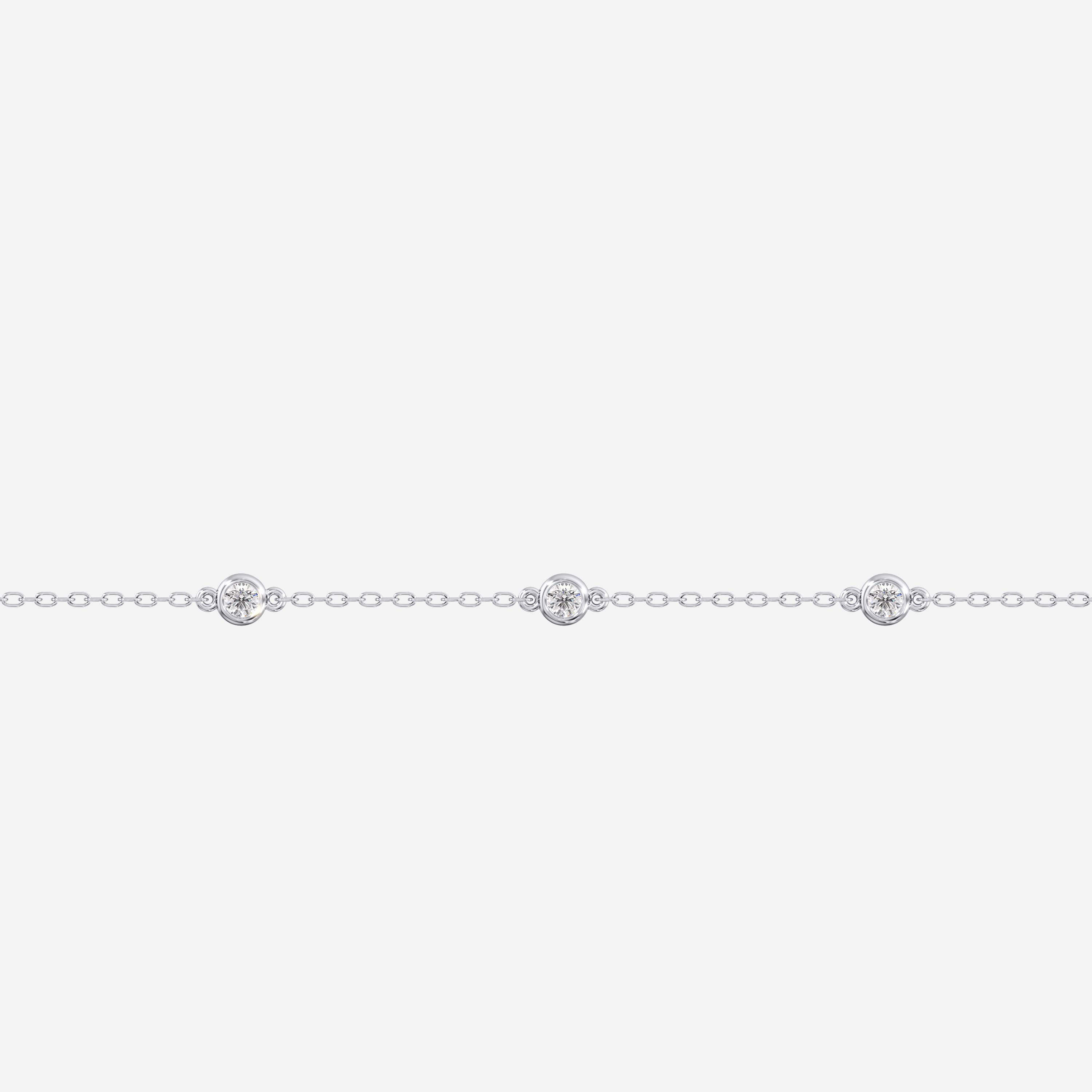 Round Lab Diamond Stationary Bracelet 1/2 Ctw (2 ct. tw.), On hand view in white gold or platinum