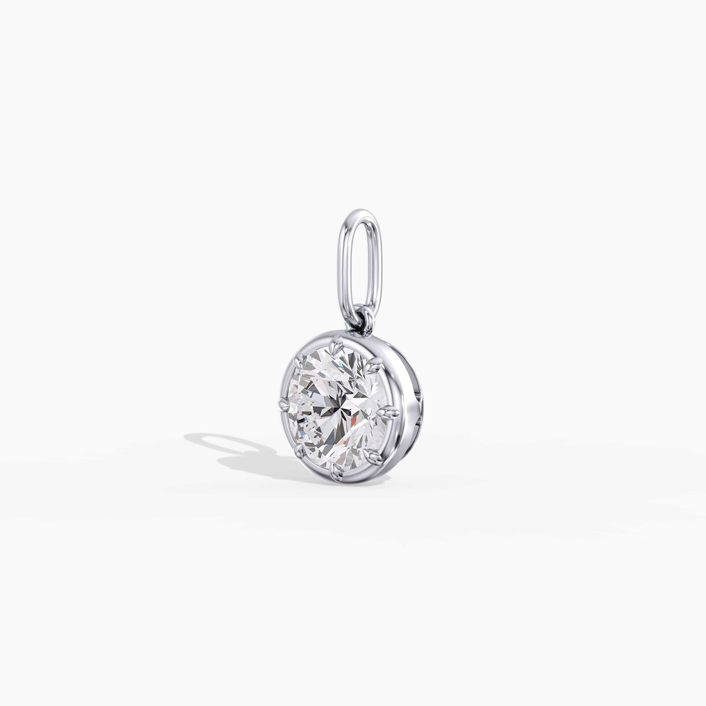Lab Diamond Round 8-Prong Pendant 2 Ct (2 ct. tw.), Angle view in white gold or platinum