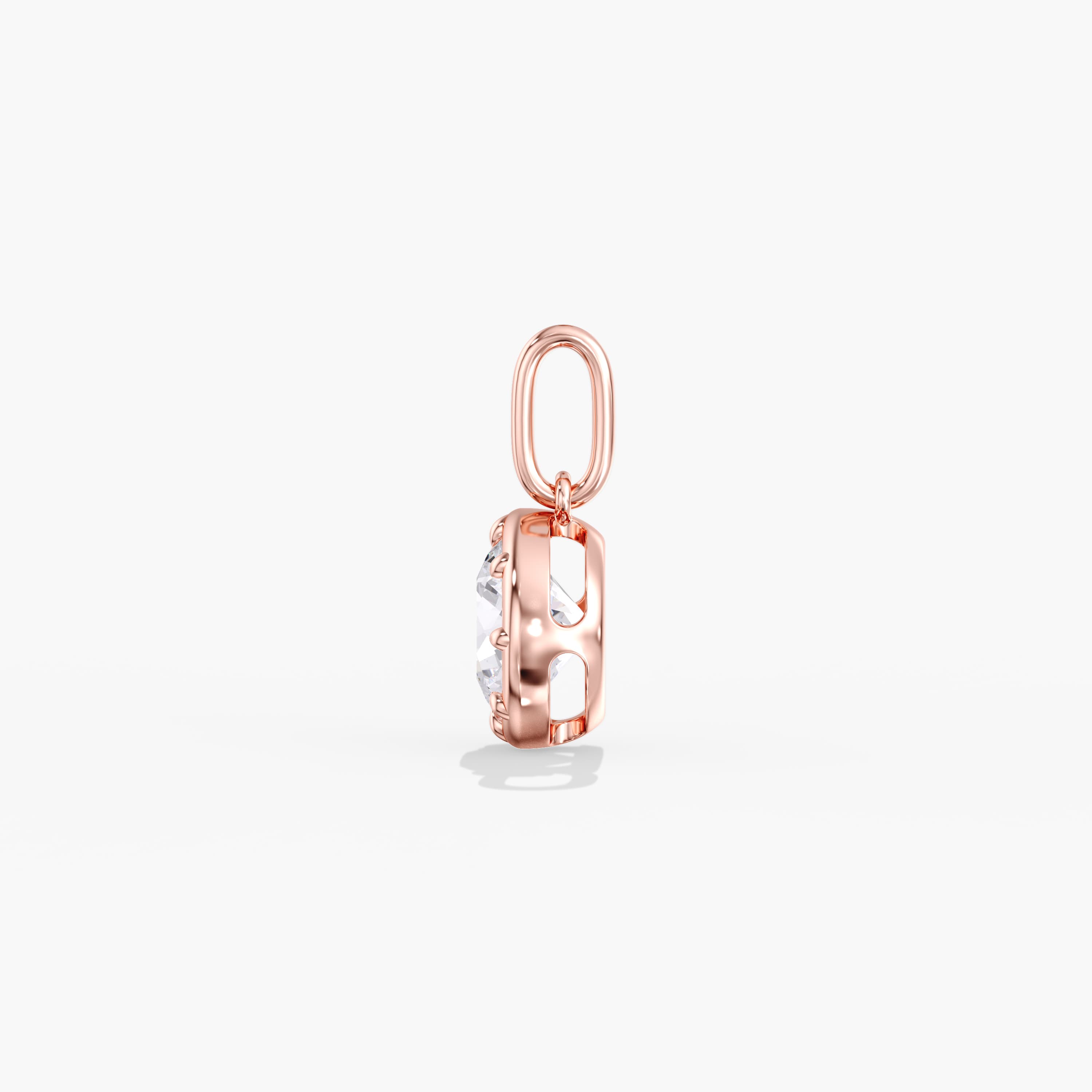 Lab Diamond Round 8-Prong Pendant 2 Ct (2 ct. tw.), Side view in rose gold
