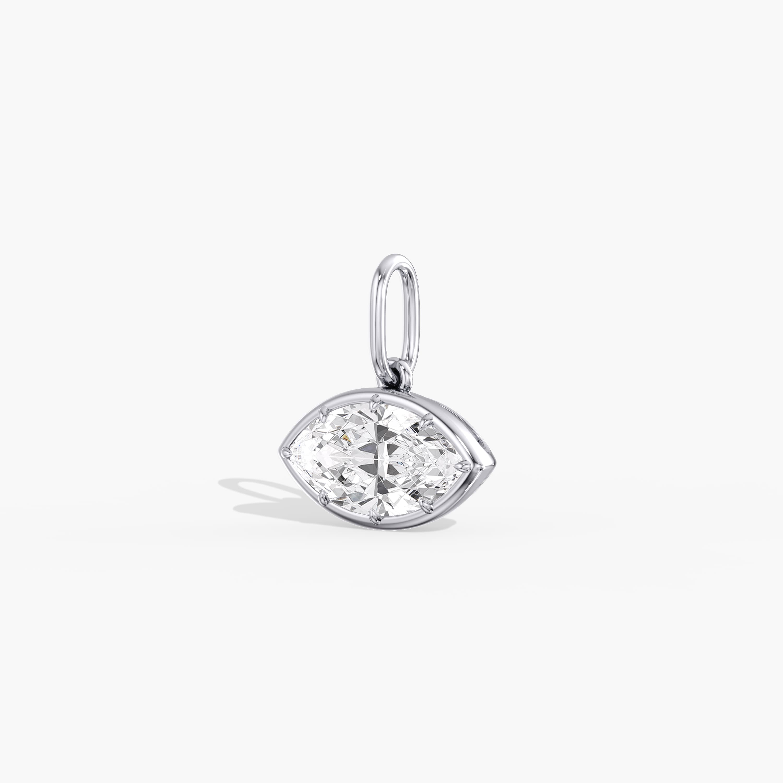 Lab Diamond East-West Marquise Pendant 2 Ct (2 ct. tw.), Angle view in white gold or platinum