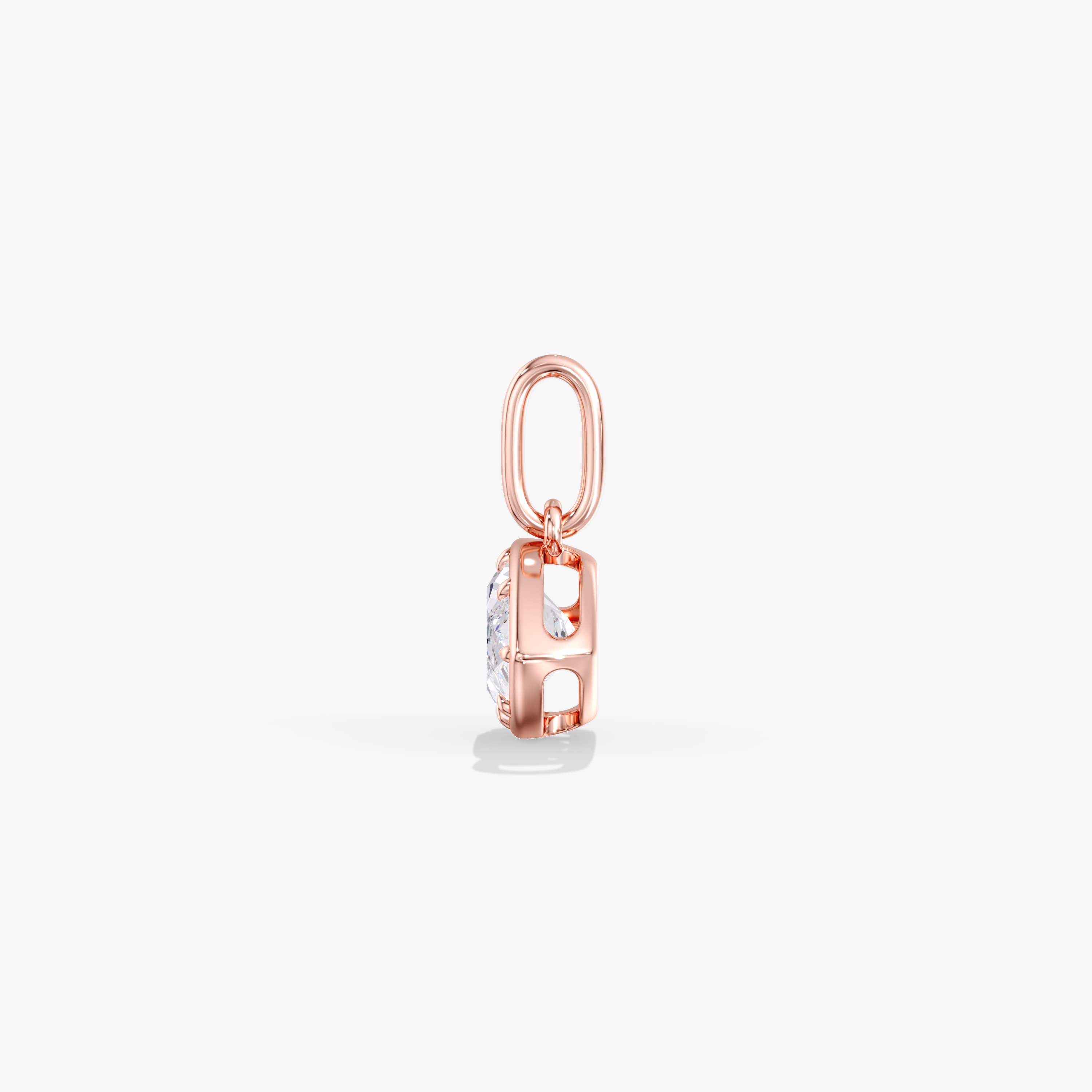 Lab Diamond East-West Marquise Pendant 2 Ct (2 ct. tw.), Side view in rose gold