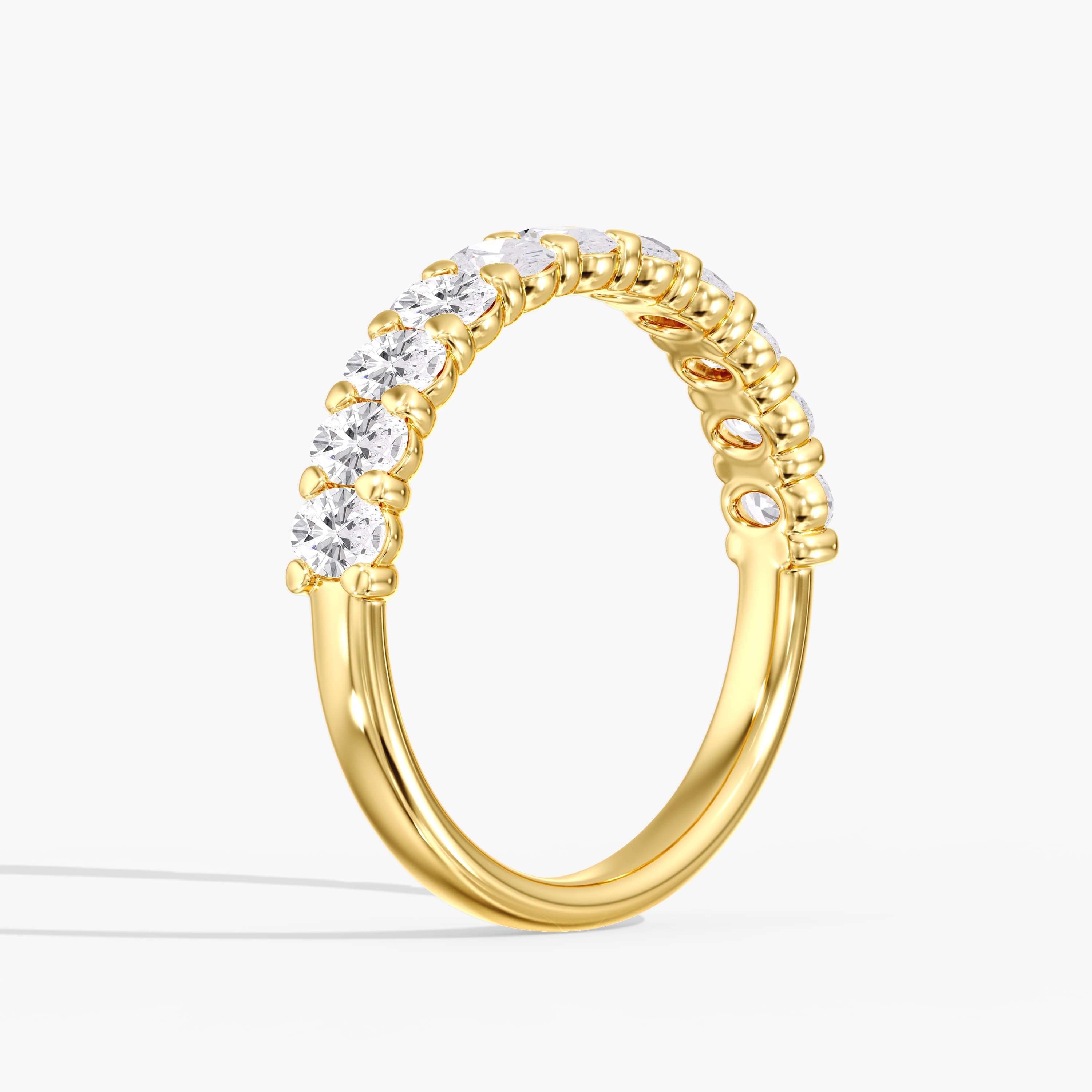 Lab Diamond Oval Band 1 Ctw (1 ct. tw.), Angle view in yellow gold