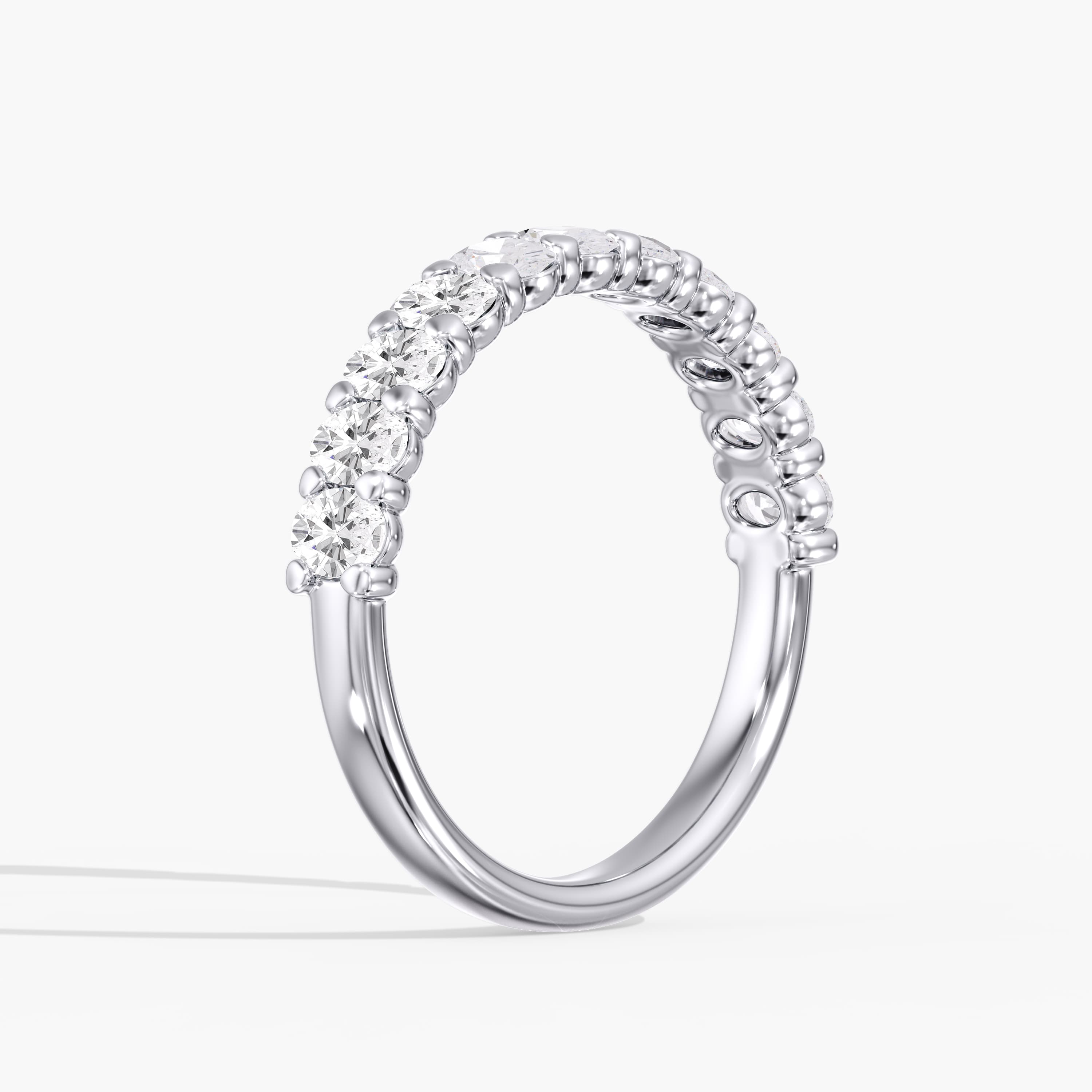 Lab Diamond Oval Band 1 Ctw (1 ct. tw.), Angle view in white gold or platinum
