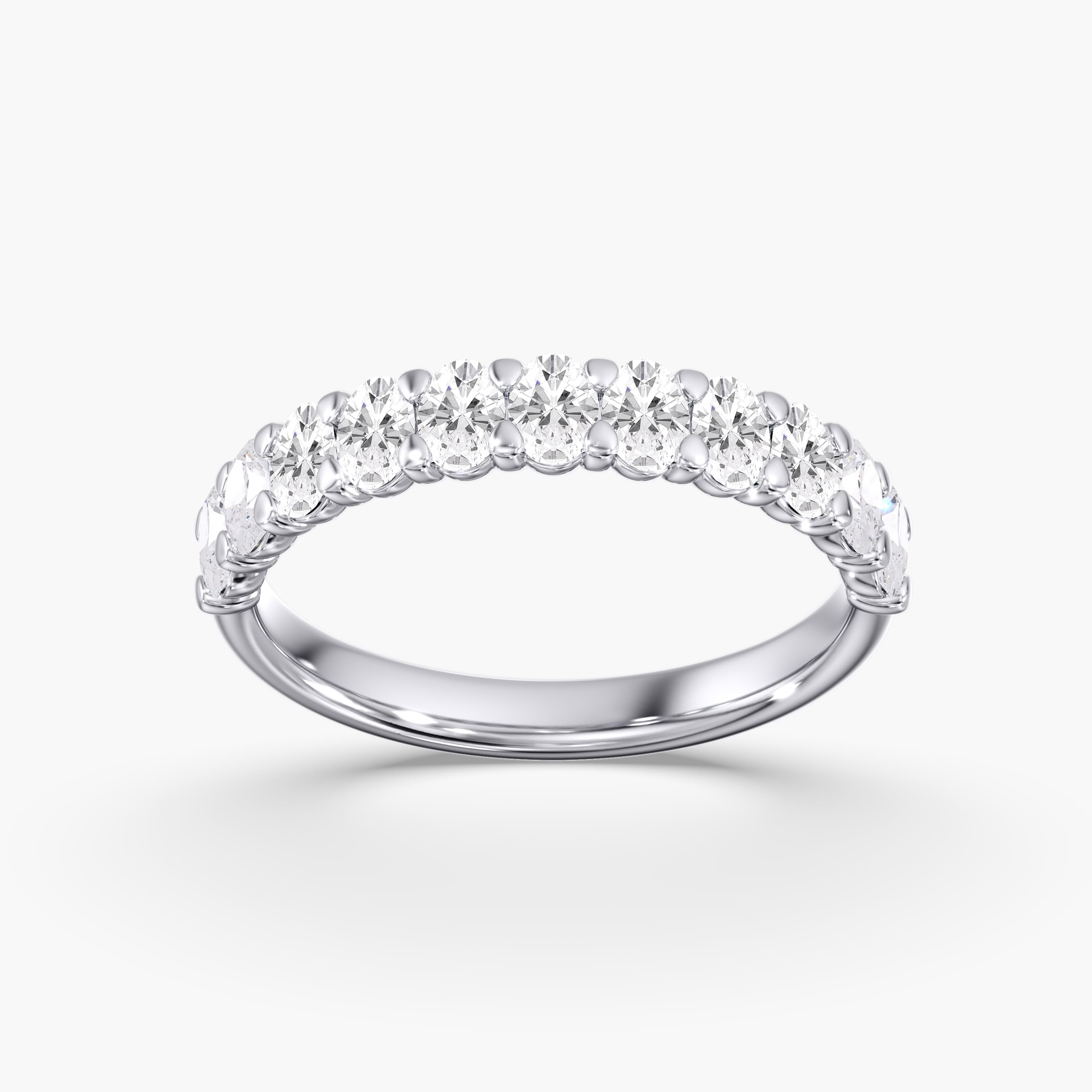 Lab Diamond Oval Band 1 Ctw (1 ct. tw.), On hand view in white gold or platinum