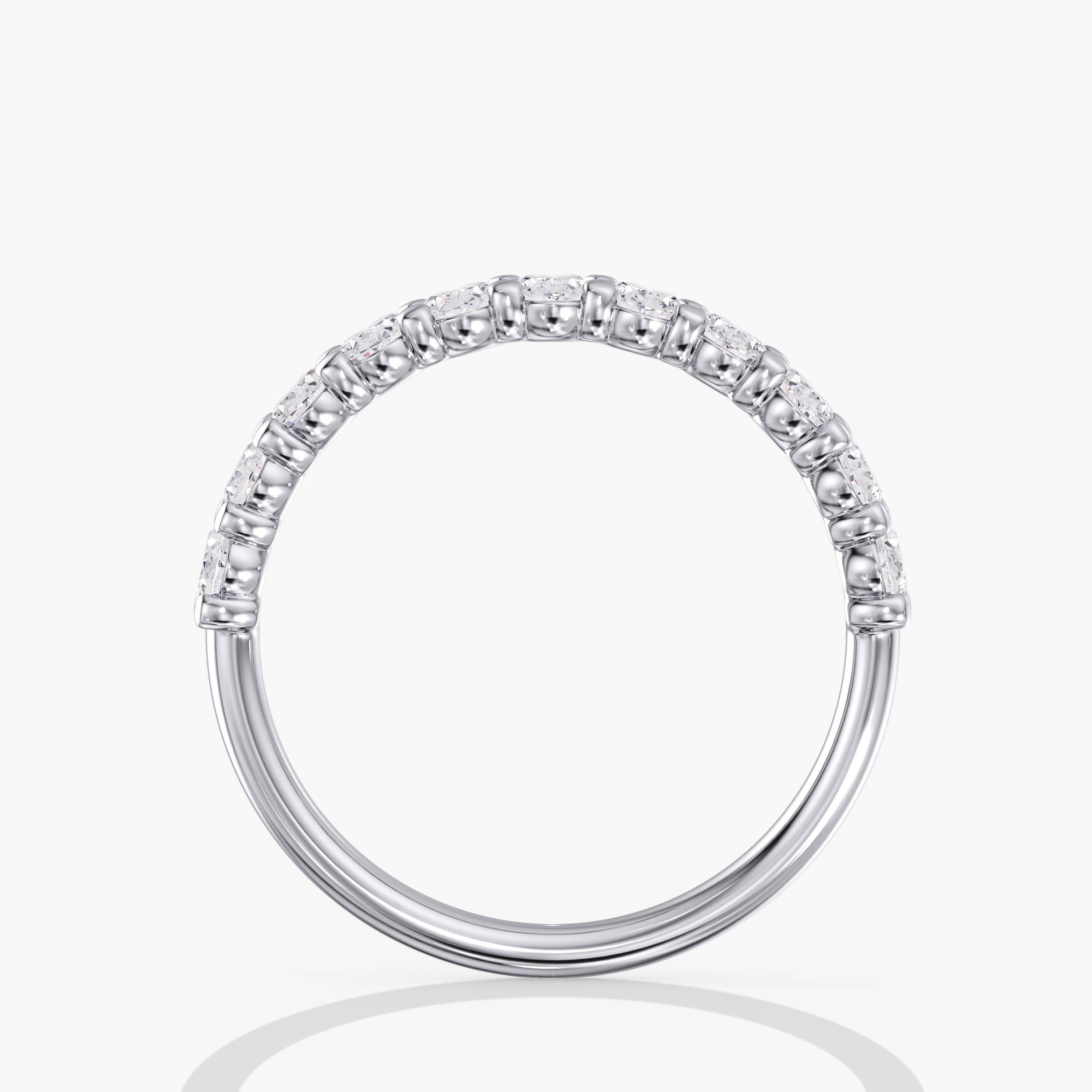 Lab Diamond Oval Band 1 Ctw (1 ct. tw.), Side view in white gold or platinum