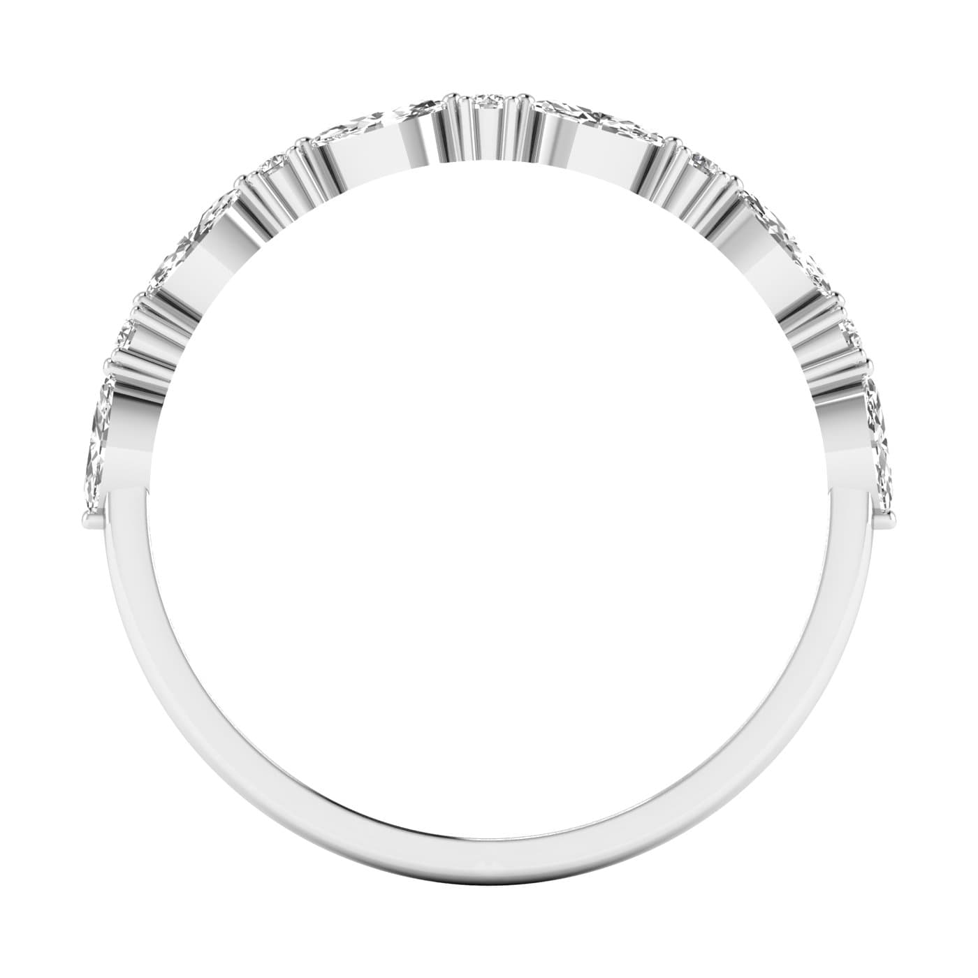 Lab Diamond Alternating Round & Marquise Band 1/3 Ctw (0.3 ct. tw.), Side view in white gold or platinum