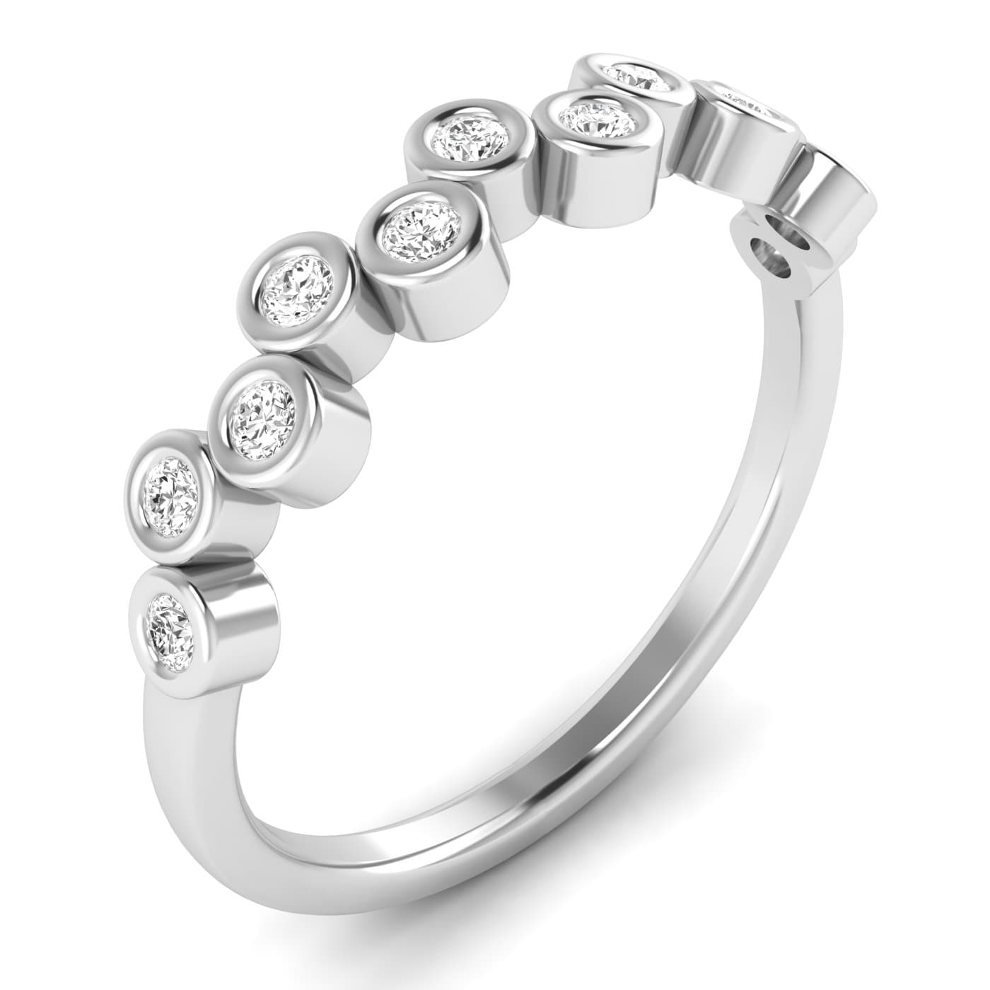Lab Diamond Bezel Set Band 1/5 Ctw (0.18 ct. tw.), Angle view in white gold or platinum
