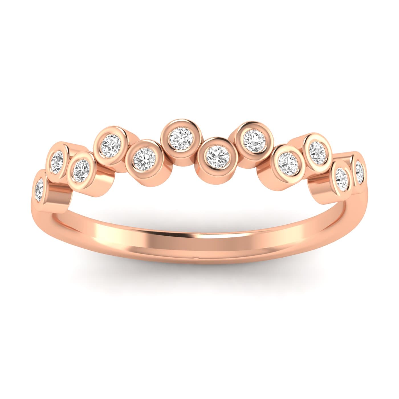 Lab Diamond Bezel Set Band 1/5 Ctw (0.18 ct. tw.), On hand view in rose gold