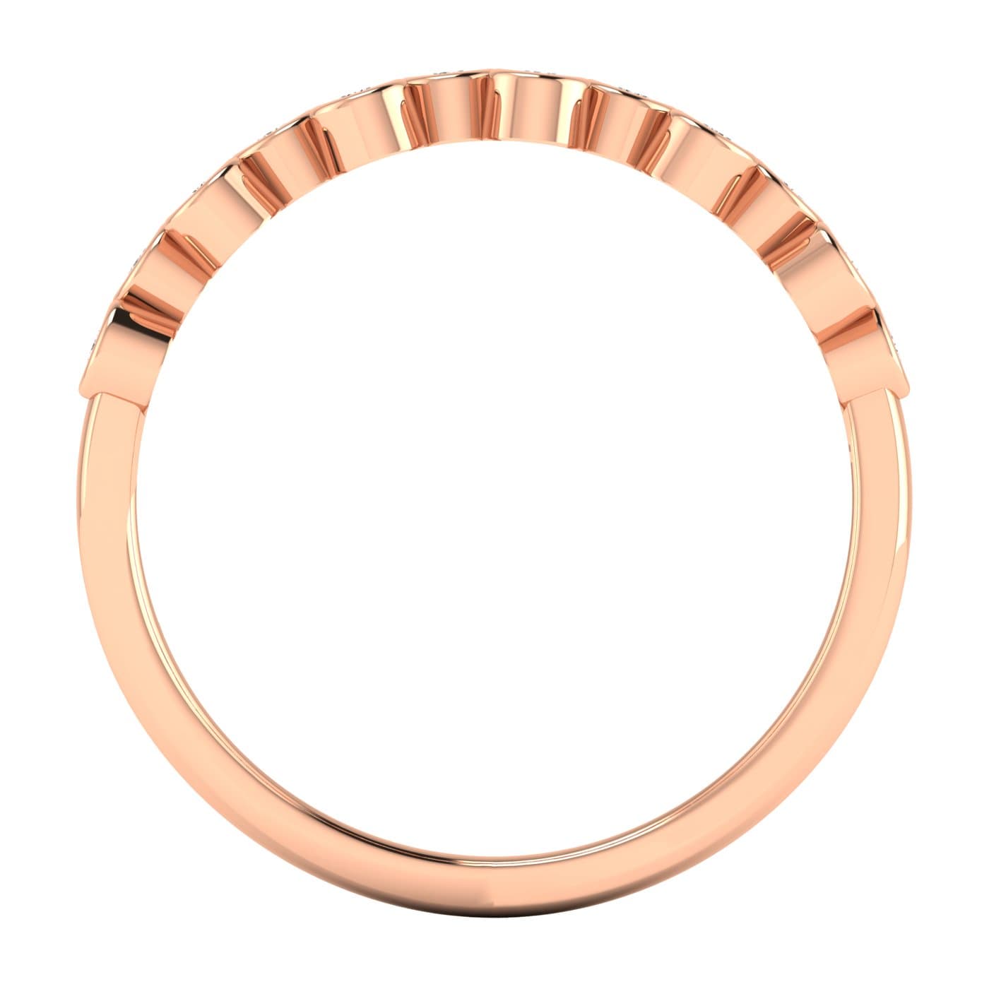 Lab Diamond Bezel Set Band 1/5 Ctw (0.18 ct. tw.), Side view in rose gold