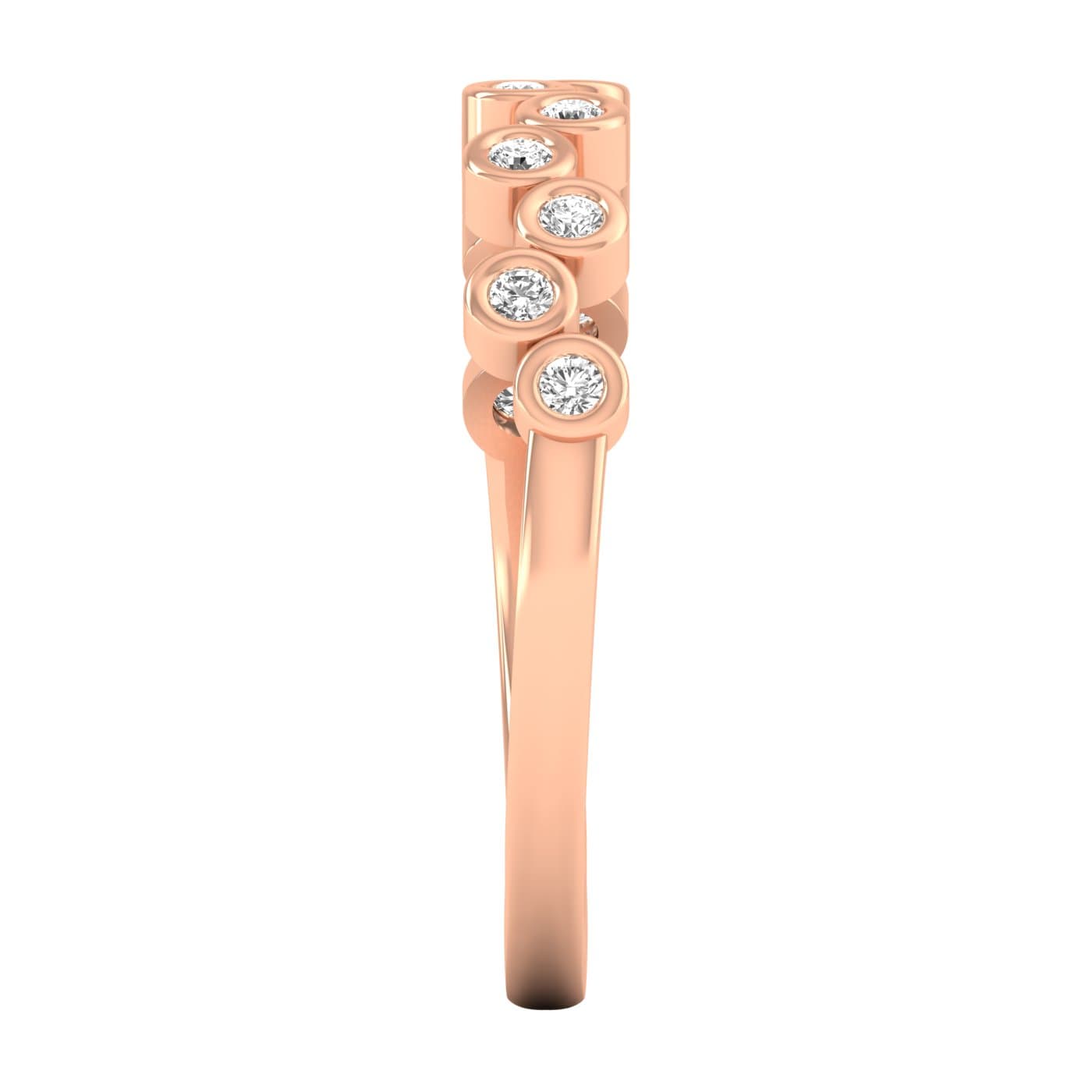 Lab Diamond Bezel Set Band 1/5 Ctw (0.18 ct. tw.), Top view in rose gold