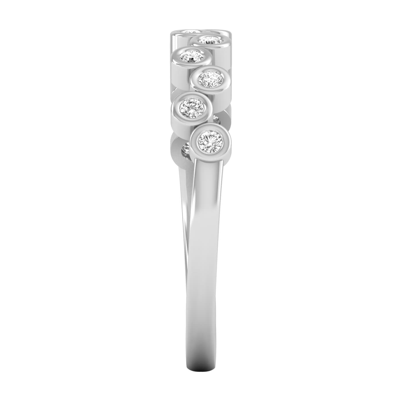 Lab Diamond Bezel Set Band 1/5 Ctw (0.18 ct. tw.), Top view in white gold or platinum