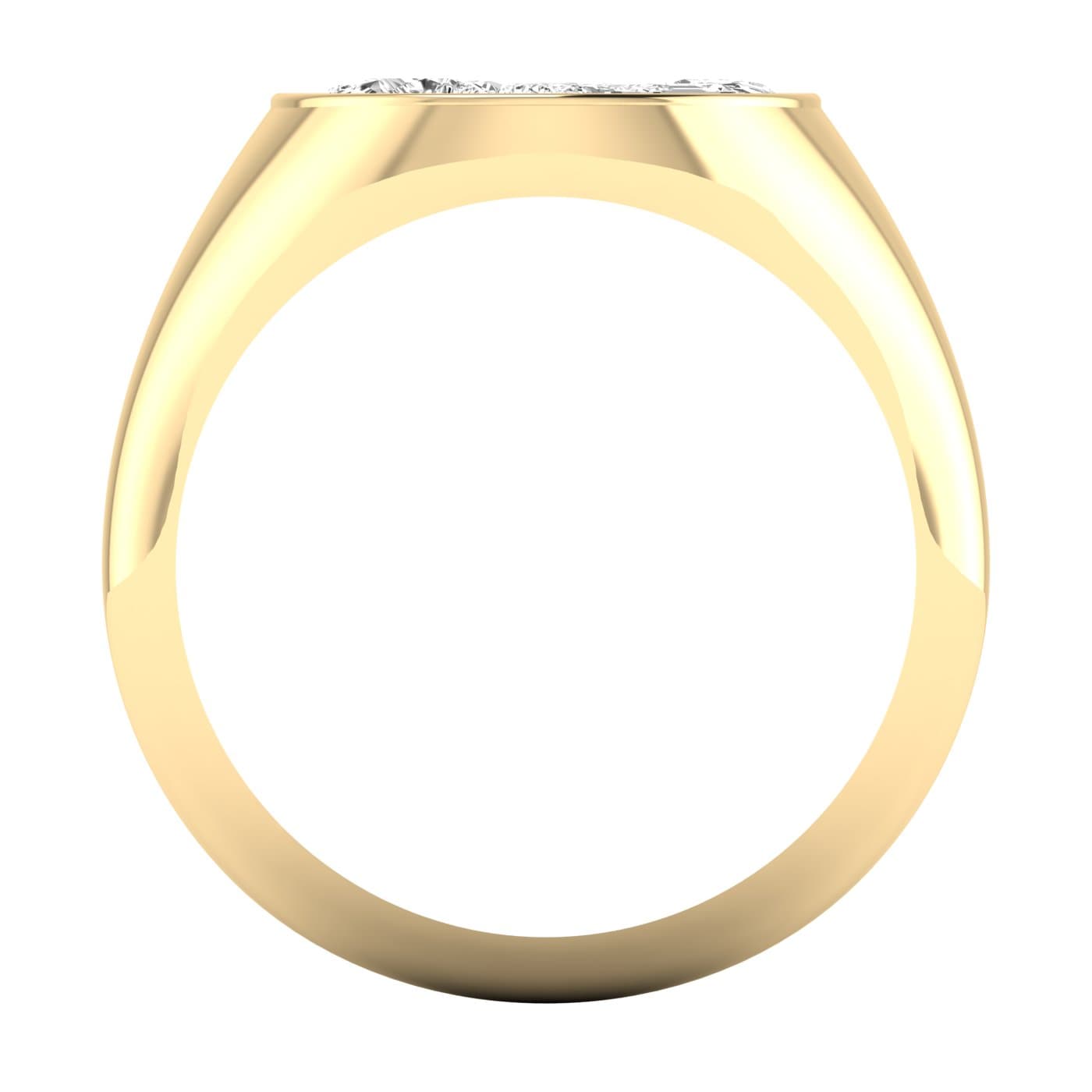 Lab Diamond Multi-Shape Pinky Ring 1/2 Ctw (1/2 ct. tw.), Side view in yellow gold