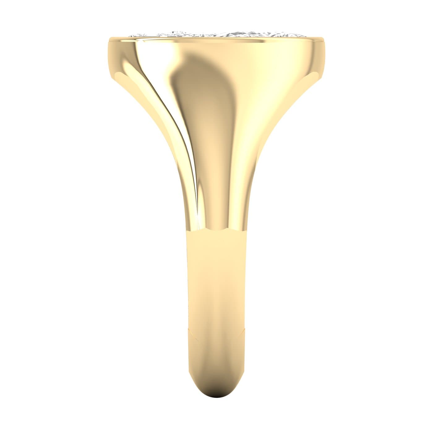 Lab Diamond Multi-Shape Pinky Ring 1/2 Ctw (1/2 ct. tw.), Top view in yellow gold