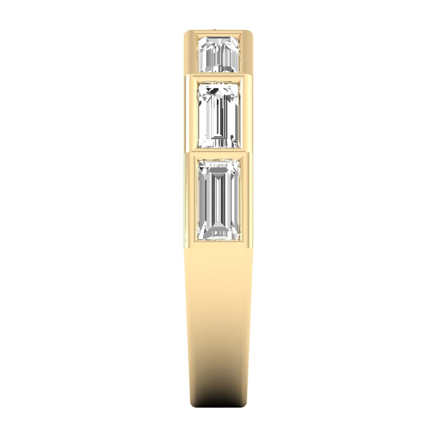 Lab Diamond Baguette Stackable Band 1 1/2 Ctw (1.4 ct. tw.), Top view in yellow gold