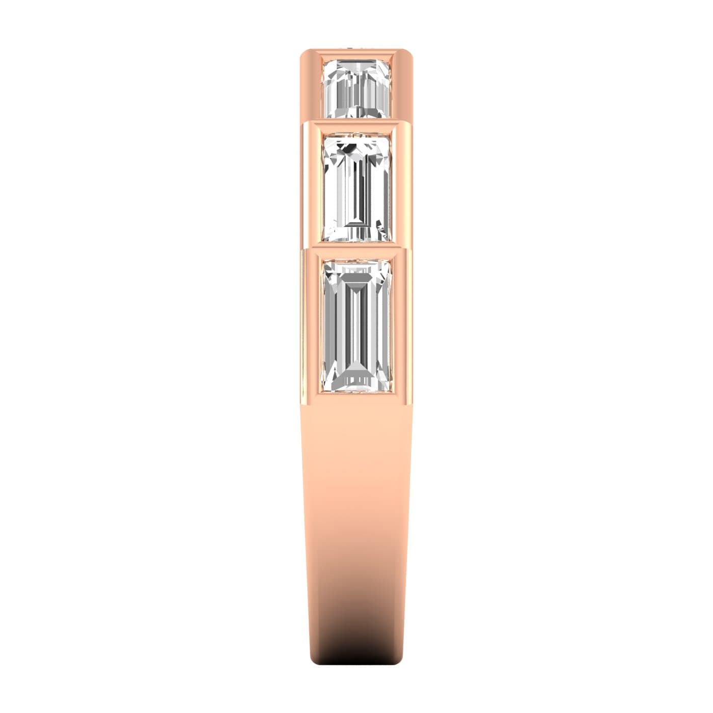 Lab Diamond Baguette Stackable Band 1 1/2 Ctw (1.4 ct. tw.), Top view in rose gold