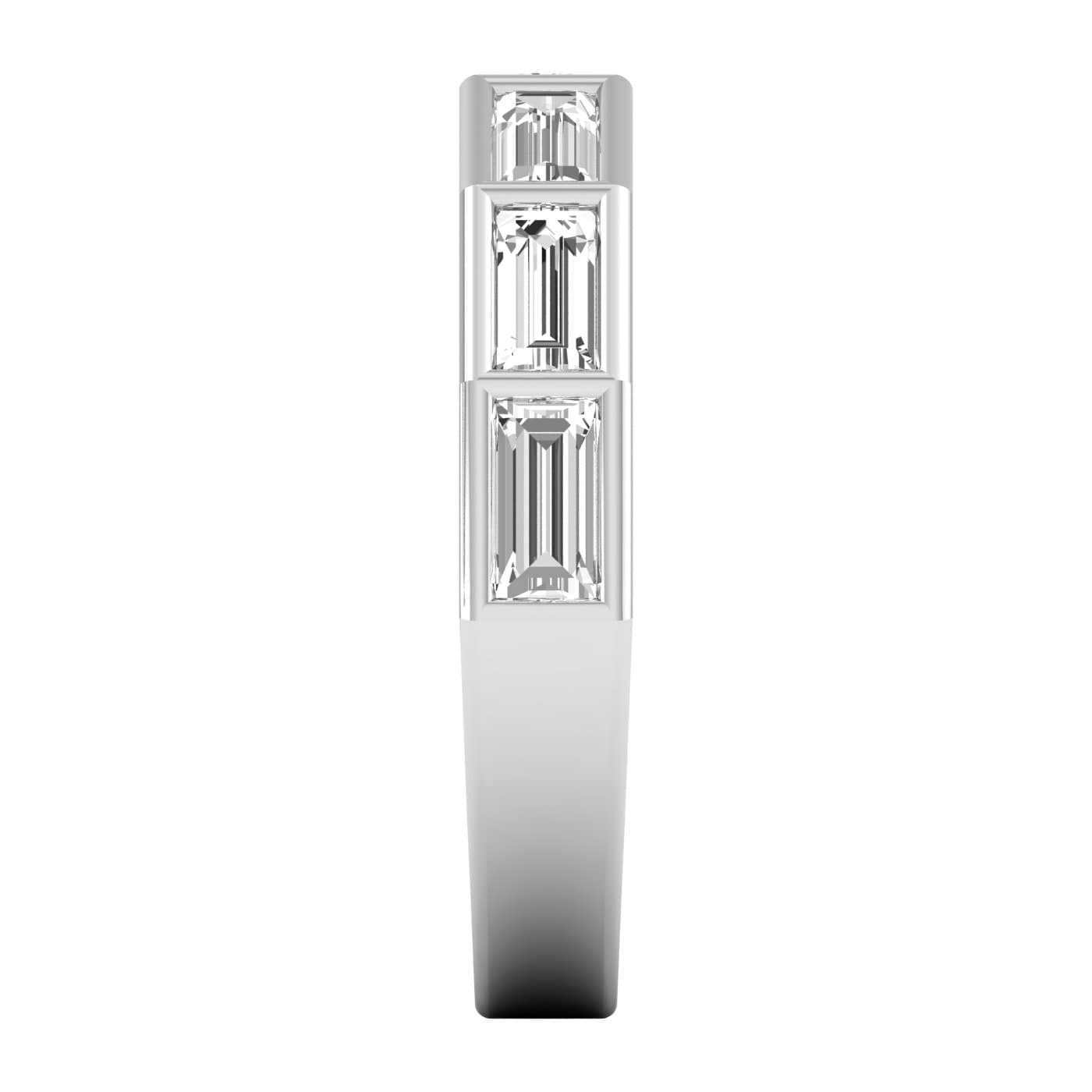 Lab Diamond Baguette Stackable Band 1 1/2 Ctw (1.4 ct. tw.), Top view in white gold or platinum