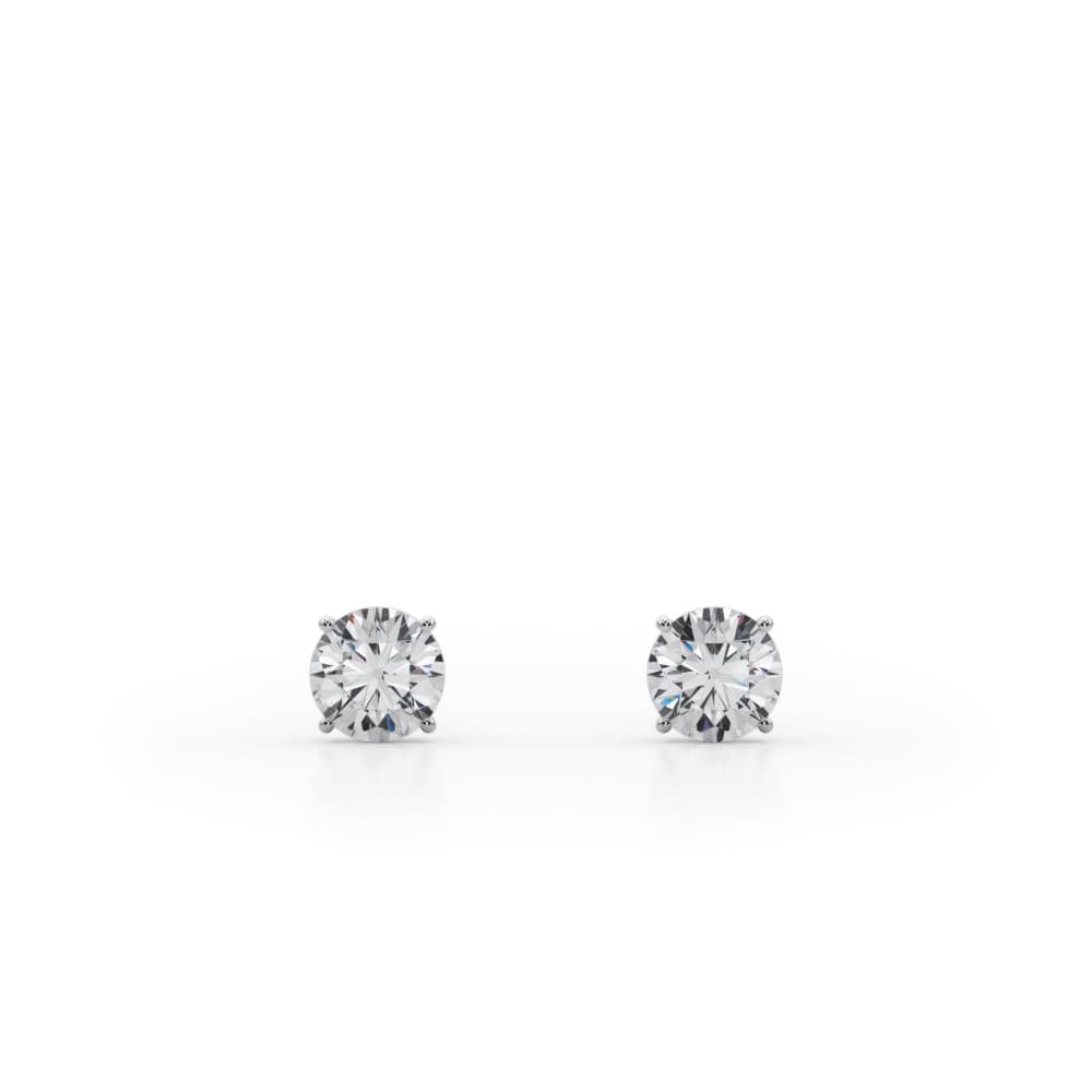 1/2 ctw Round Lab Grown Diamond Solitaire Studs (2 ct. tw.), Front view in white gold or platinum