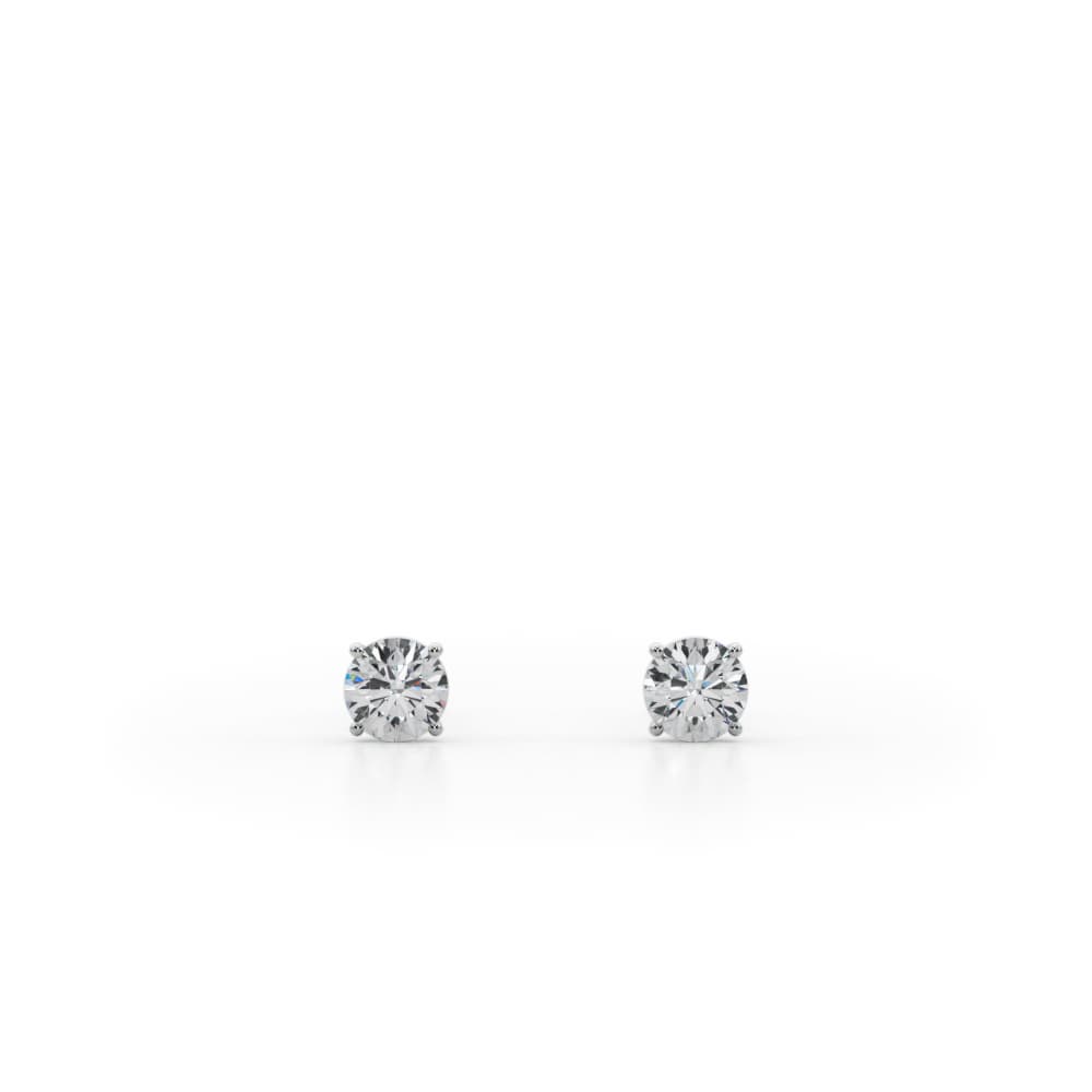 1/4 ctw Round Lab Grown Diamond Solitaire Studs (4 ct. tw.) in White gold