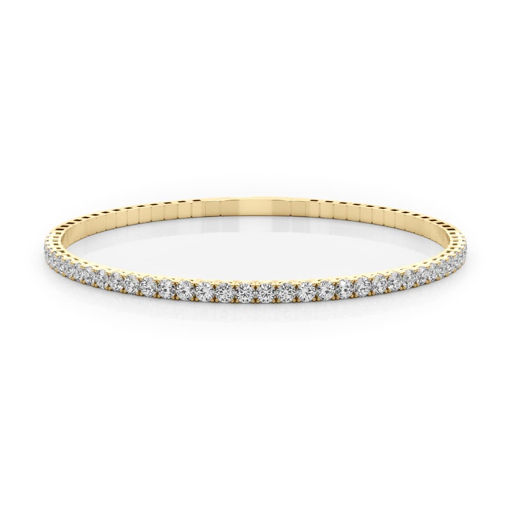 Lab-Grown Diamond Flexible Half-Way Bangle (1.9 ct. tw.), Front view in yellow gold
