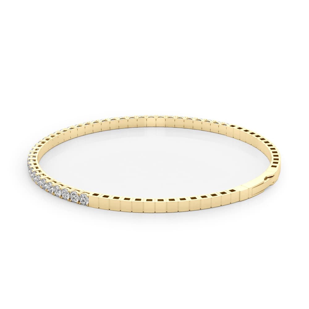 Lab-Grown Diamond Flexible Half-Way Bangle (1.9 ct. tw.), Angle view in yellow gold