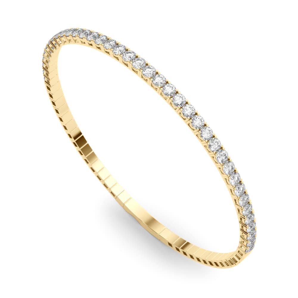 Lab-Grown Diamond Flexible Half-Way Bangle (1.9 ct. tw.), Side view in yellow gold