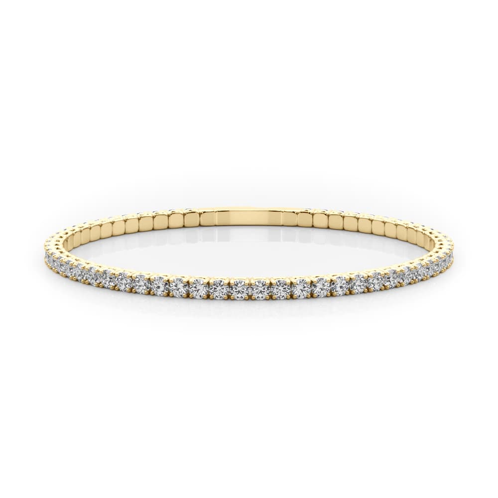 Flexible Eternity Bangle (3.92 ct. tw.), Front view in yellow gold