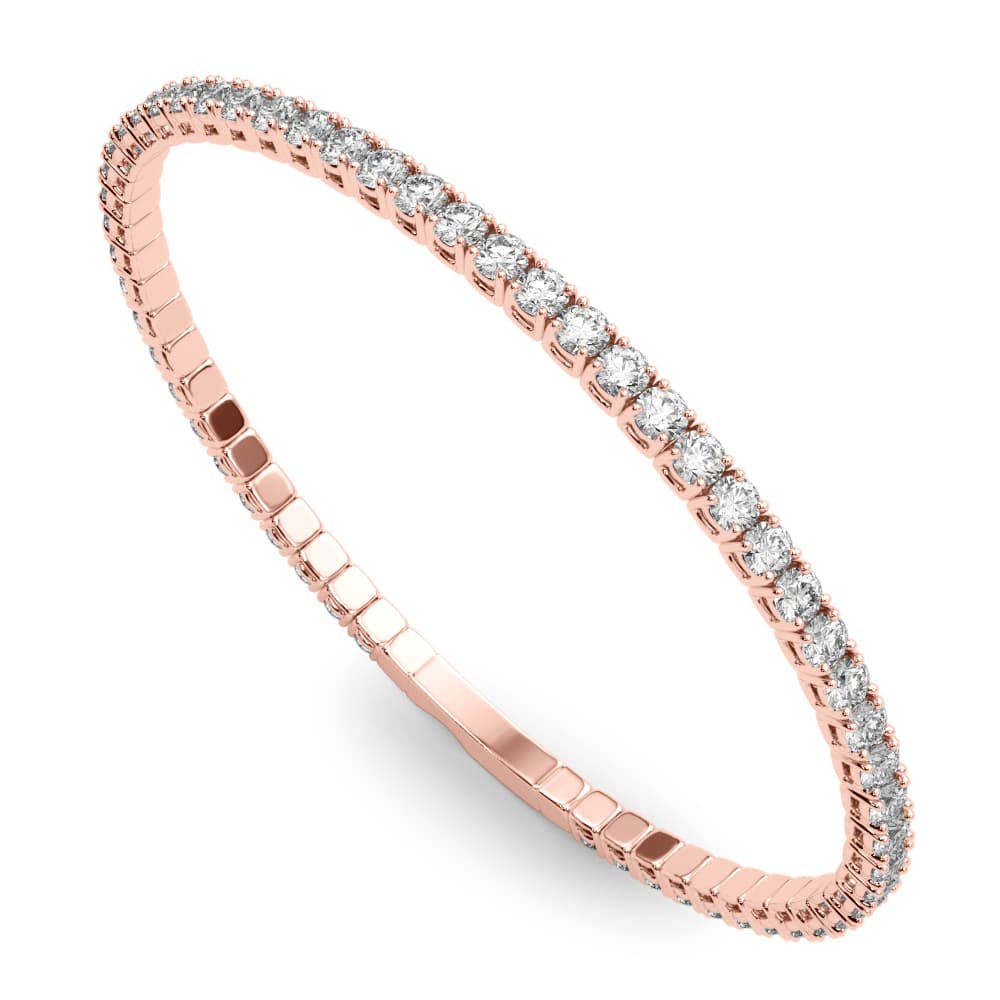 Flexible Eternity Bangle (3.92 ct. tw.), Side view in rose gold
