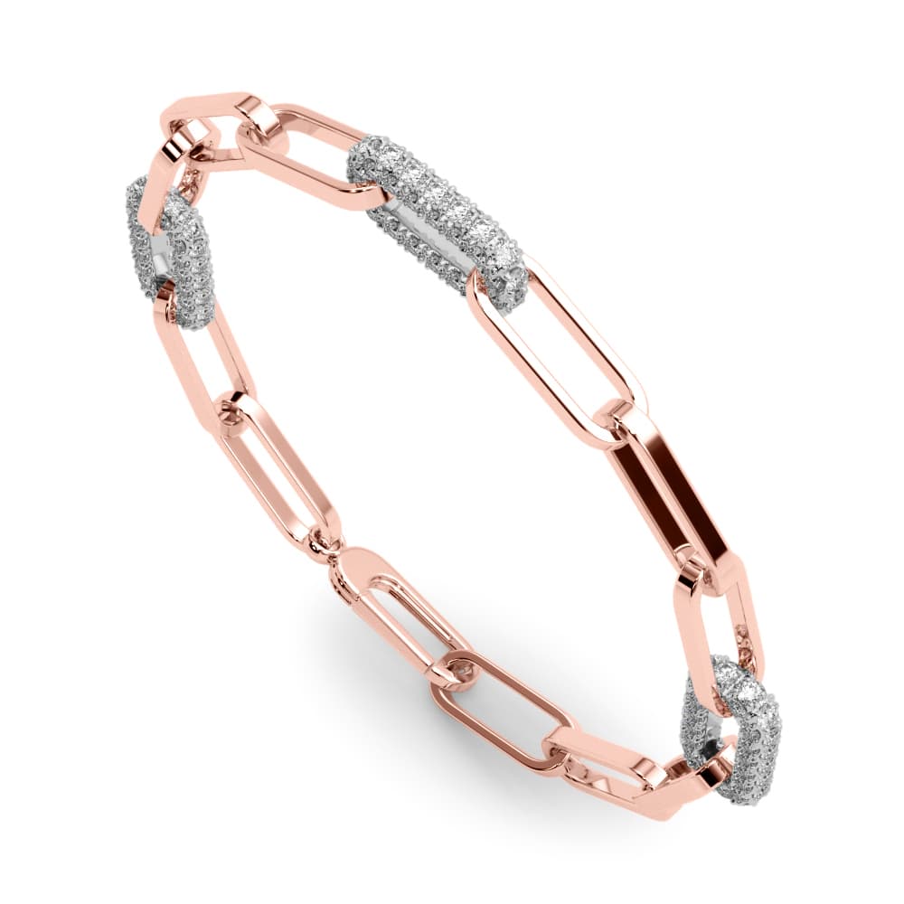 Paper Clip Bracelet (1 1/8 ct. tw.), Side view in rose gold