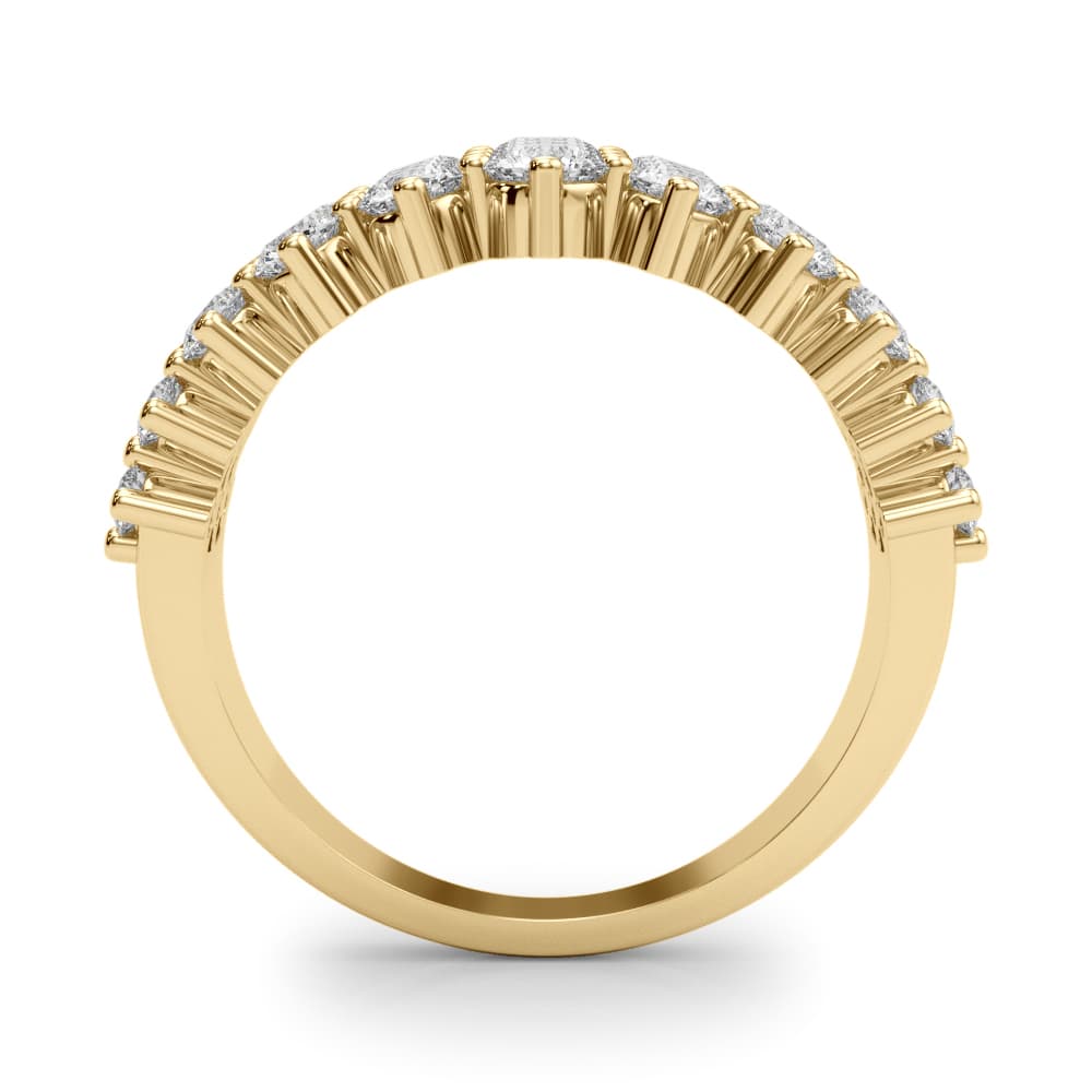 Lab-Grown Diamond 3-Row Fashion Ring (1.83 ct. tw.), Side view in yellow gold