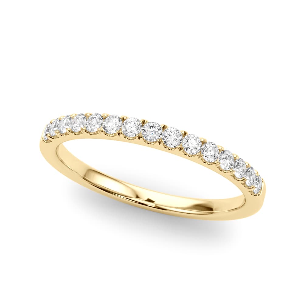 Split Prong Wedding Bands (1/4 ct. tw.), Front view in yellow gold