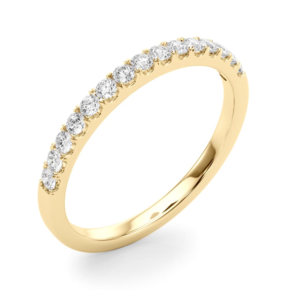 Split Prong Wedding Bands (1/4 ct. tw.), Angle view in yellow gold