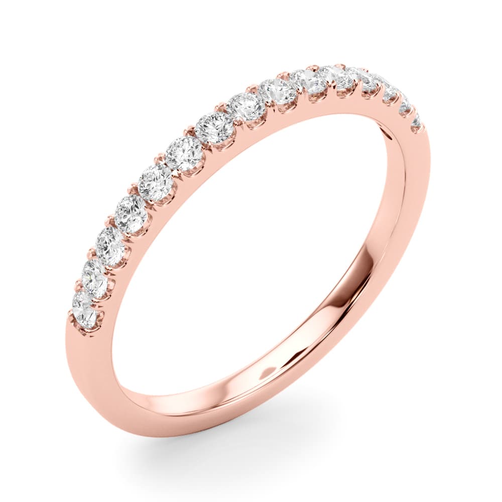 Split Prong Wedding Bands (1/4 ct. tw.), Angle view in rose gold