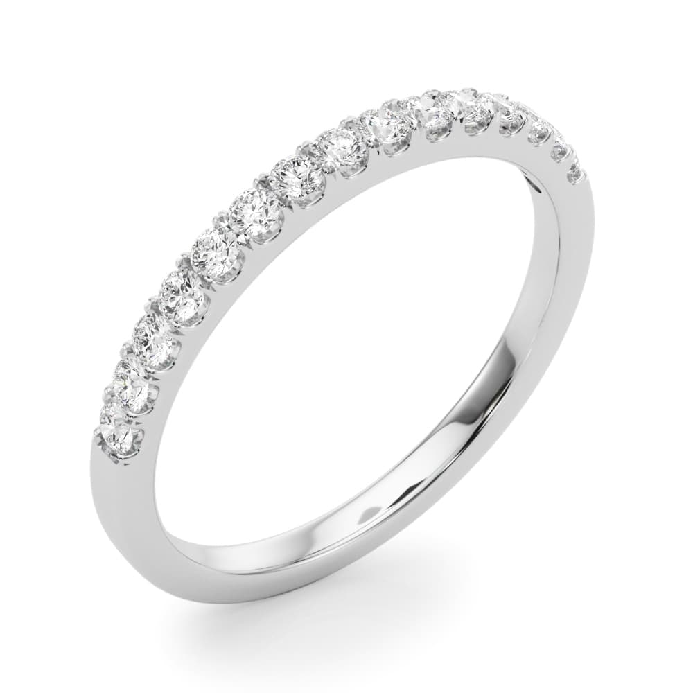 Split Prong Wedding Bands (1/4 ct. tw.), Angle view in white gold or platinum