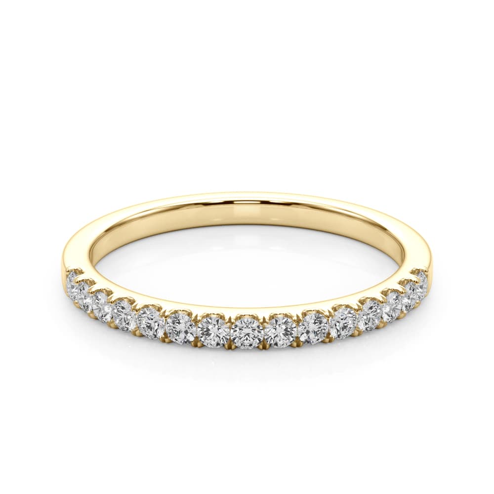 Split Prong Wedding Bands (1/4 ct. tw.), On hand view in yellow gold
