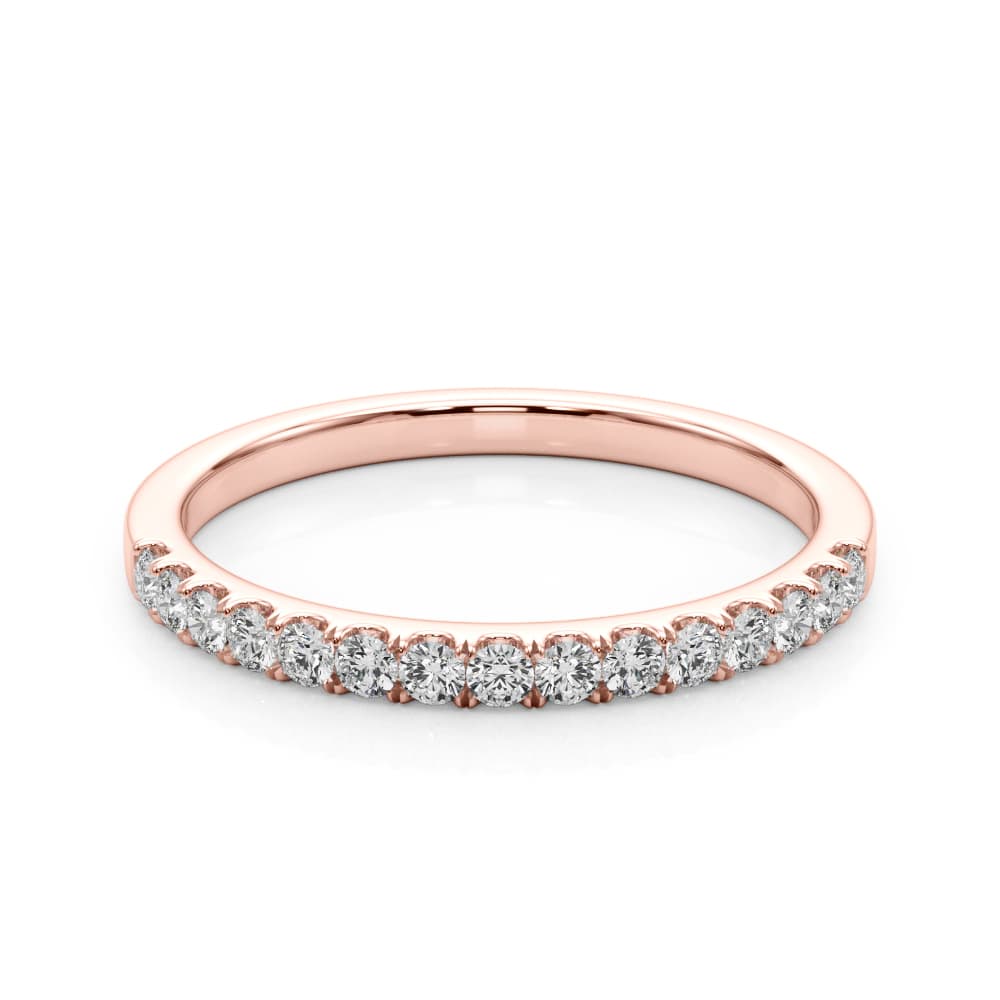 Split Prong Wedding Bands (1/4 ct. tw.), On hand view in rose gold