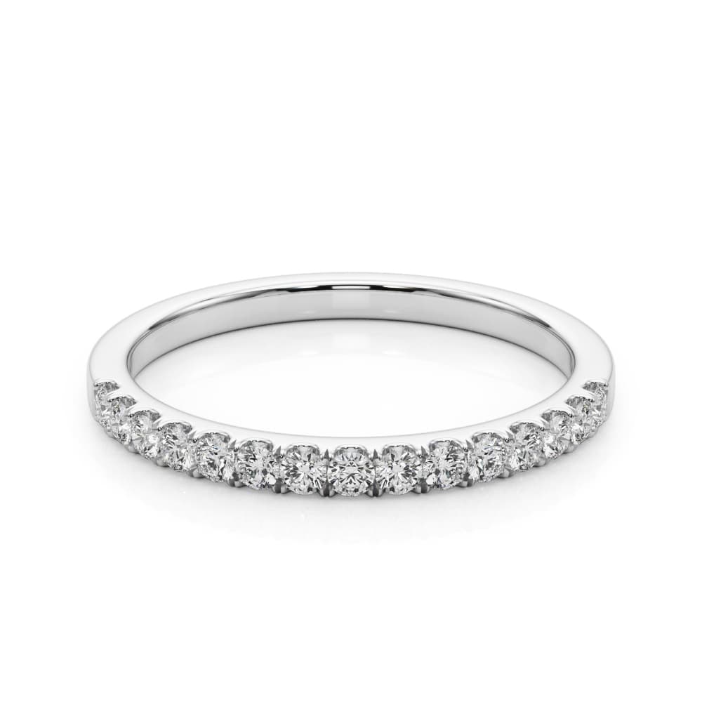 Split Prong Wedding Bands (1/4 ct. tw.), On hand view in white gold or platinum
