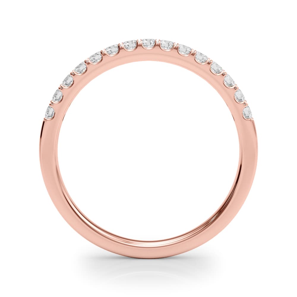 Split Prong Wedding Bands (1/4 ct. tw.), Side view in rose gold