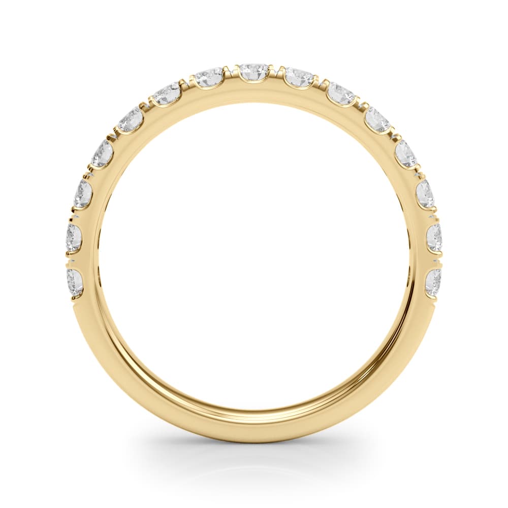 Lab-Grown Diamond Split Prong Wedding Band (3/4 ct. tw.), Side view in yellow gold
