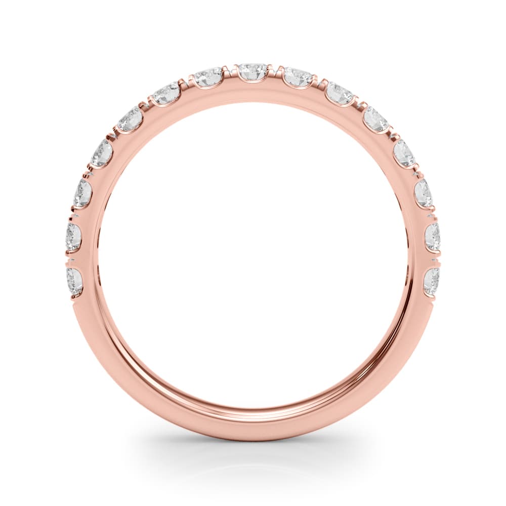 Lab-Grown Diamond Split Prong Wedding Band (3/4 ct. tw.), Side view in rose gold