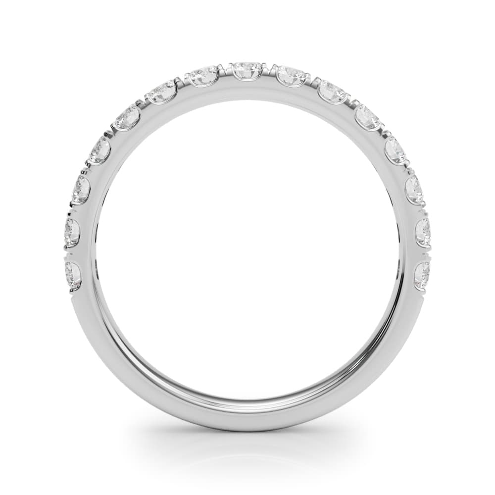 Lab-Grown Diamond Split Prong Wedding Band (3/4 ct. tw.), Side view in white gold or platinum