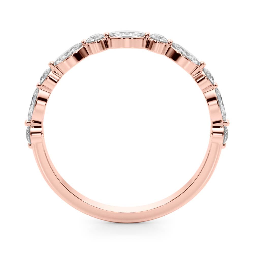 Alternating Round & Marquise Lab-Grown Diamond Band (0.53 ct. tw.), Side view in rose gold