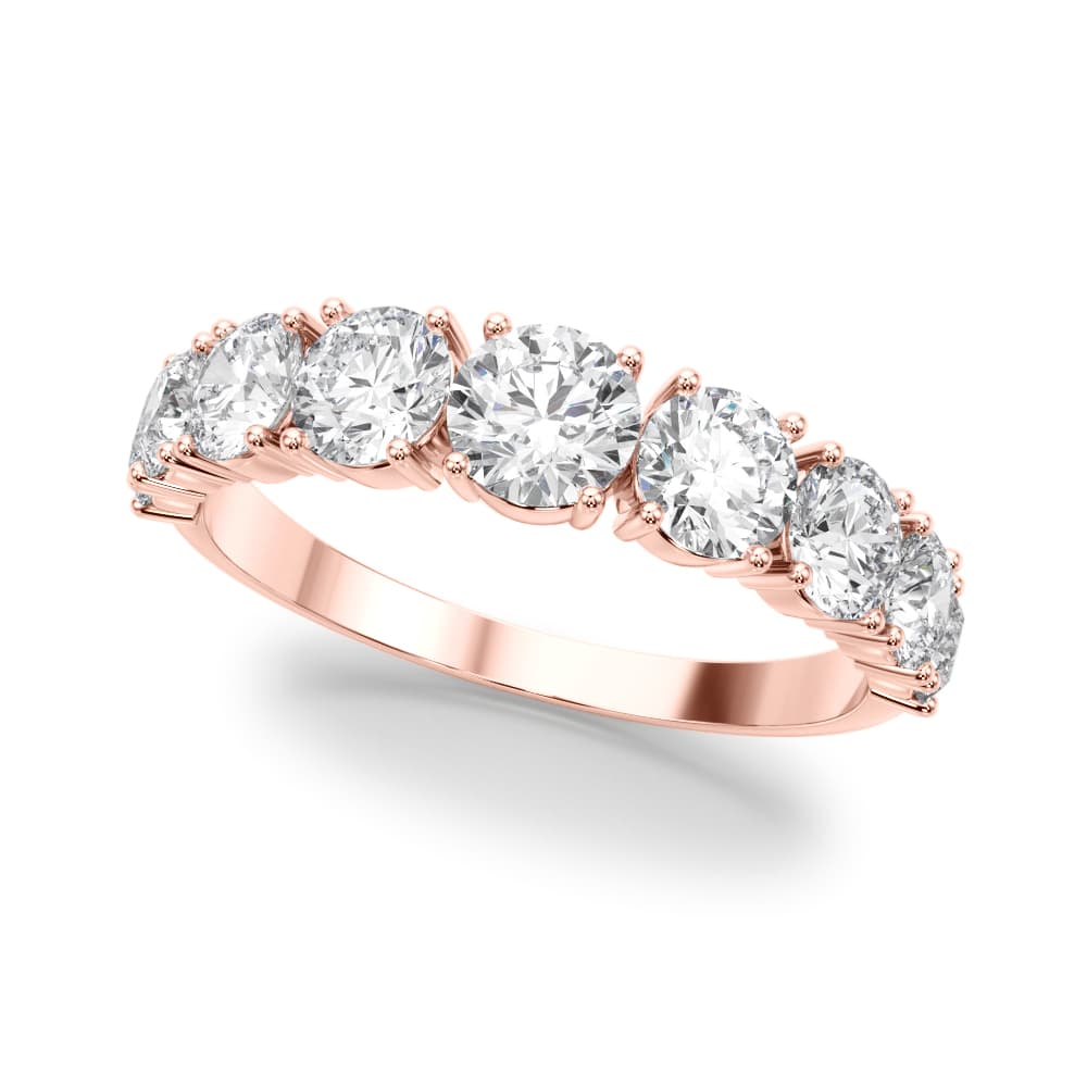 Prong Set Wedding Bands (1.73 ct. tw.), Front view in rose gold