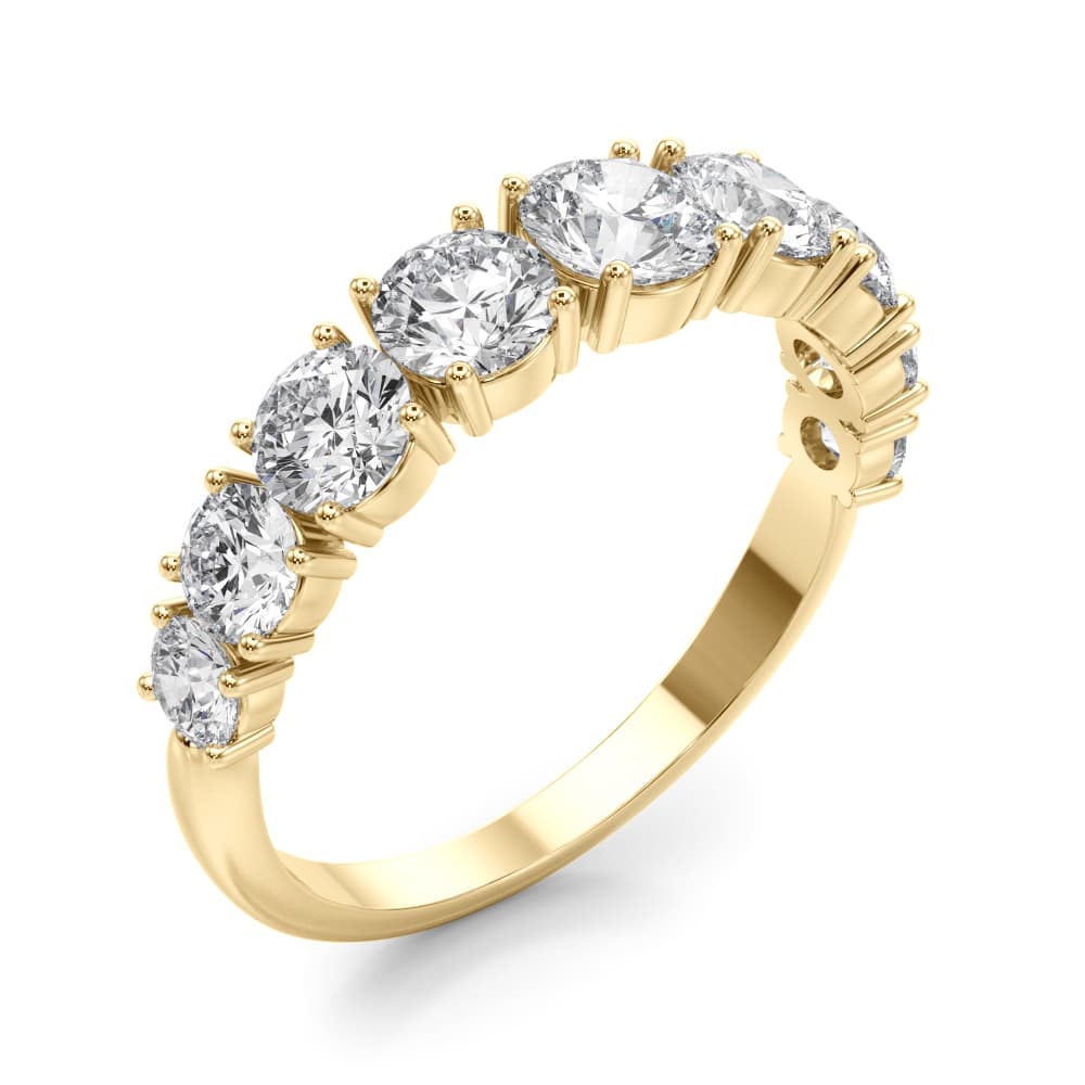 Prong Set Wedding Bands (1.73 ct. tw.), Angle view in yellow gold