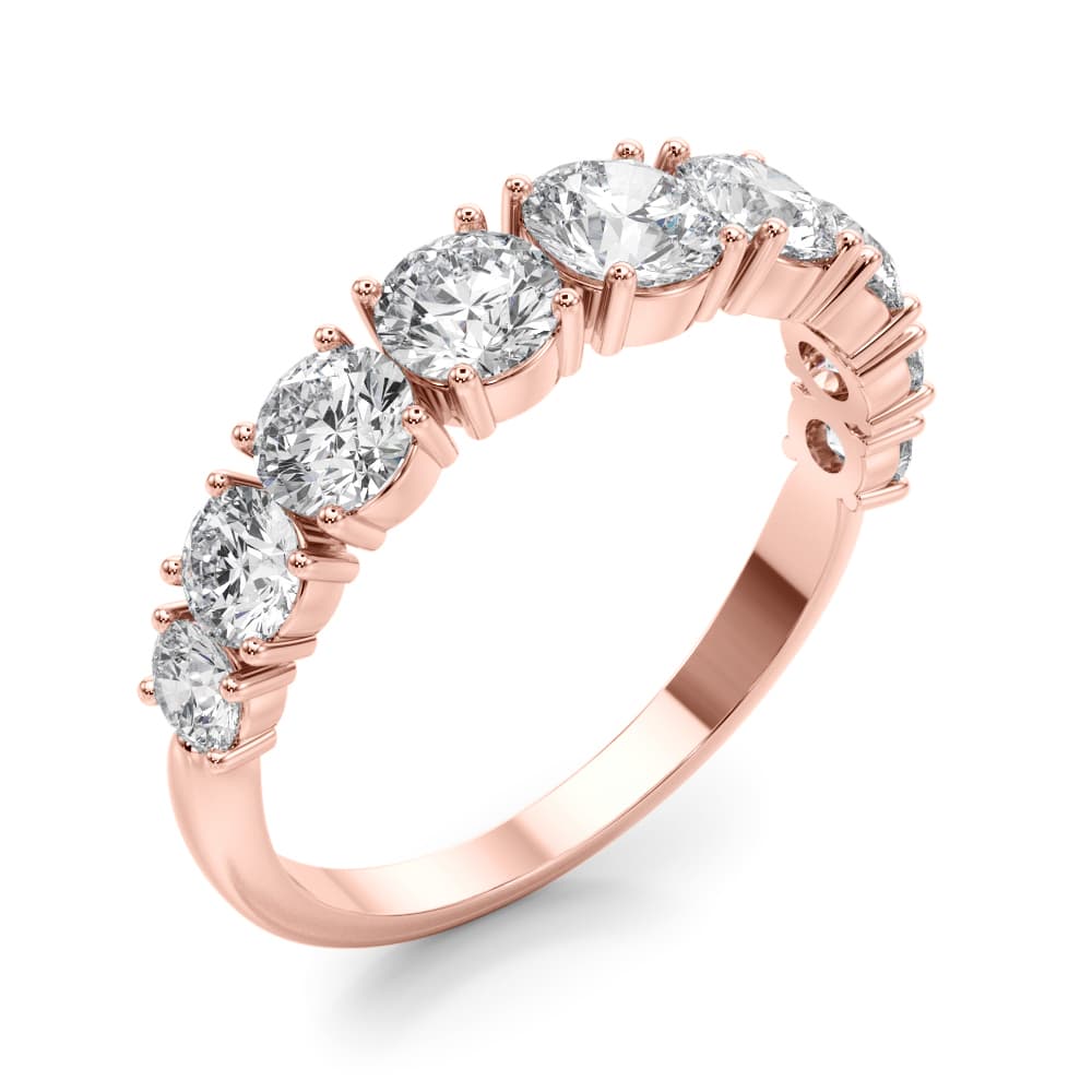 Prong Set Wedding Bands (1.73 ct. tw.), Angle view in rose gold