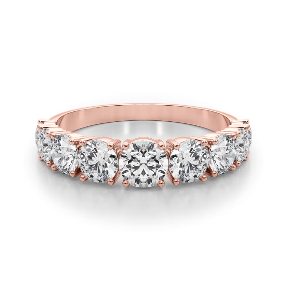 Prong Set Wedding Bands (1.73 ct. tw.), On hand view in rose gold