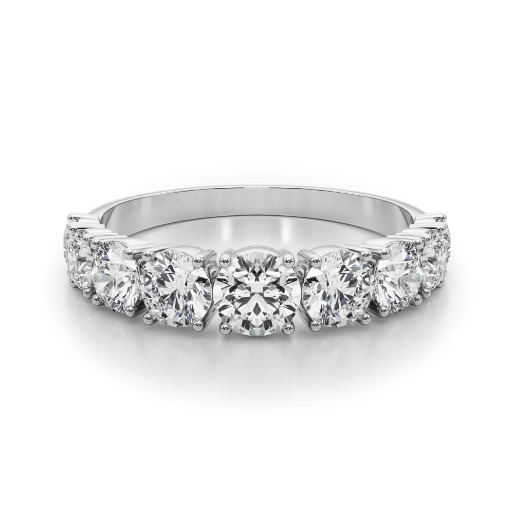 Prong Set Wedding Bands (1.73 ct. tw.), On hand view in white gold or platinum
