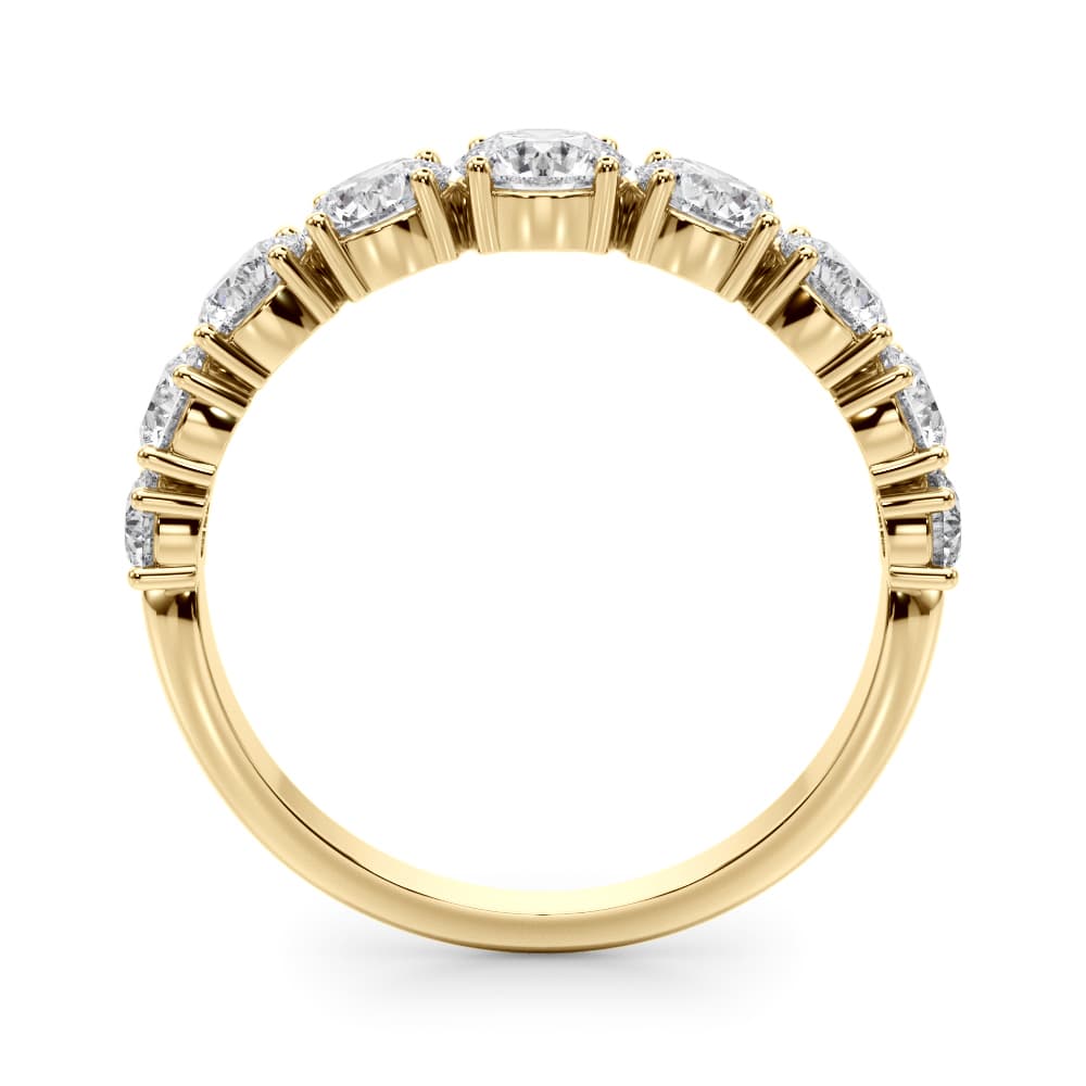 Prong Set Wedding Bands (1.73 ct. tw.), Side view in yellow gold