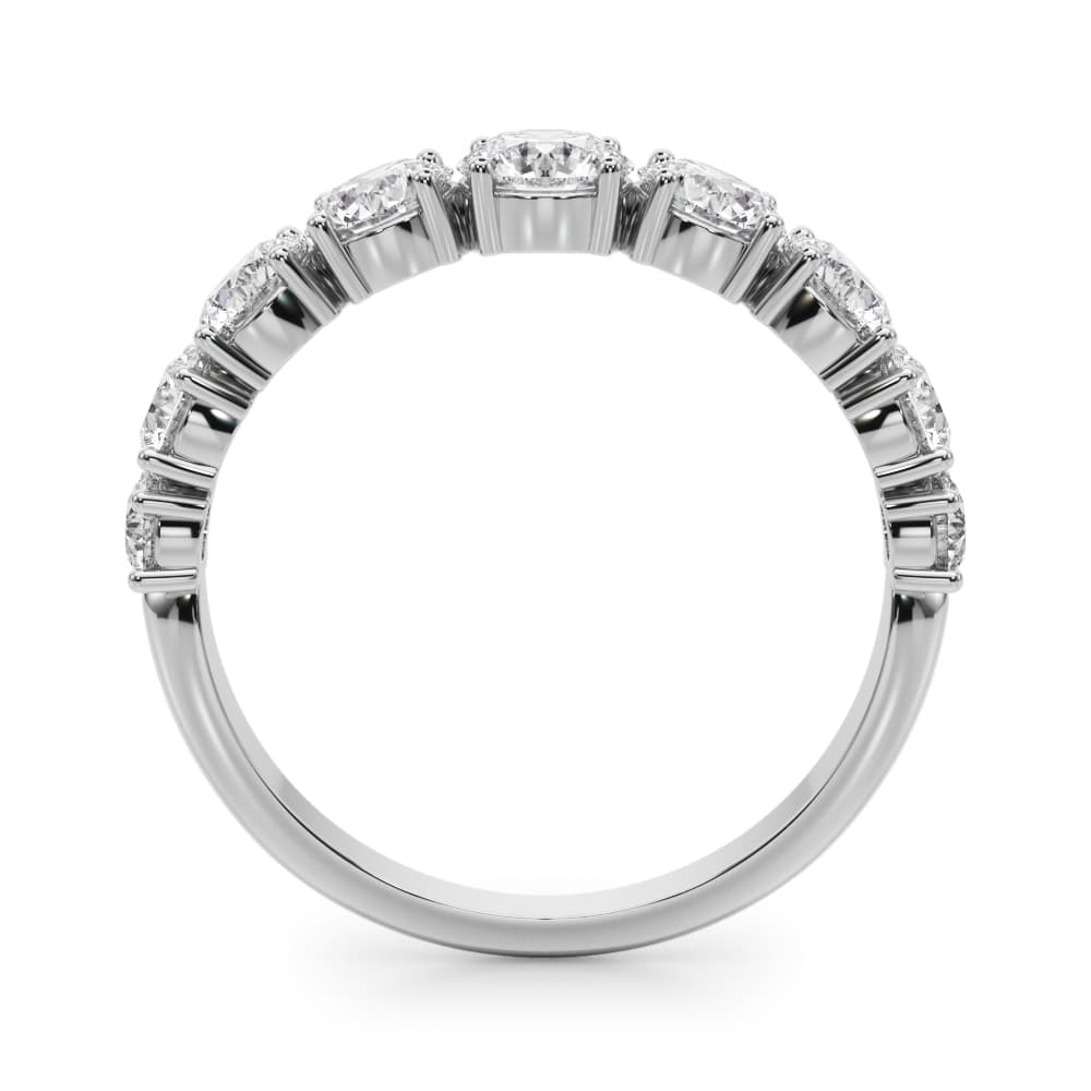 Prong Set Wedding Bands (1.73 ct. tw.), Side view in white gold or platinum